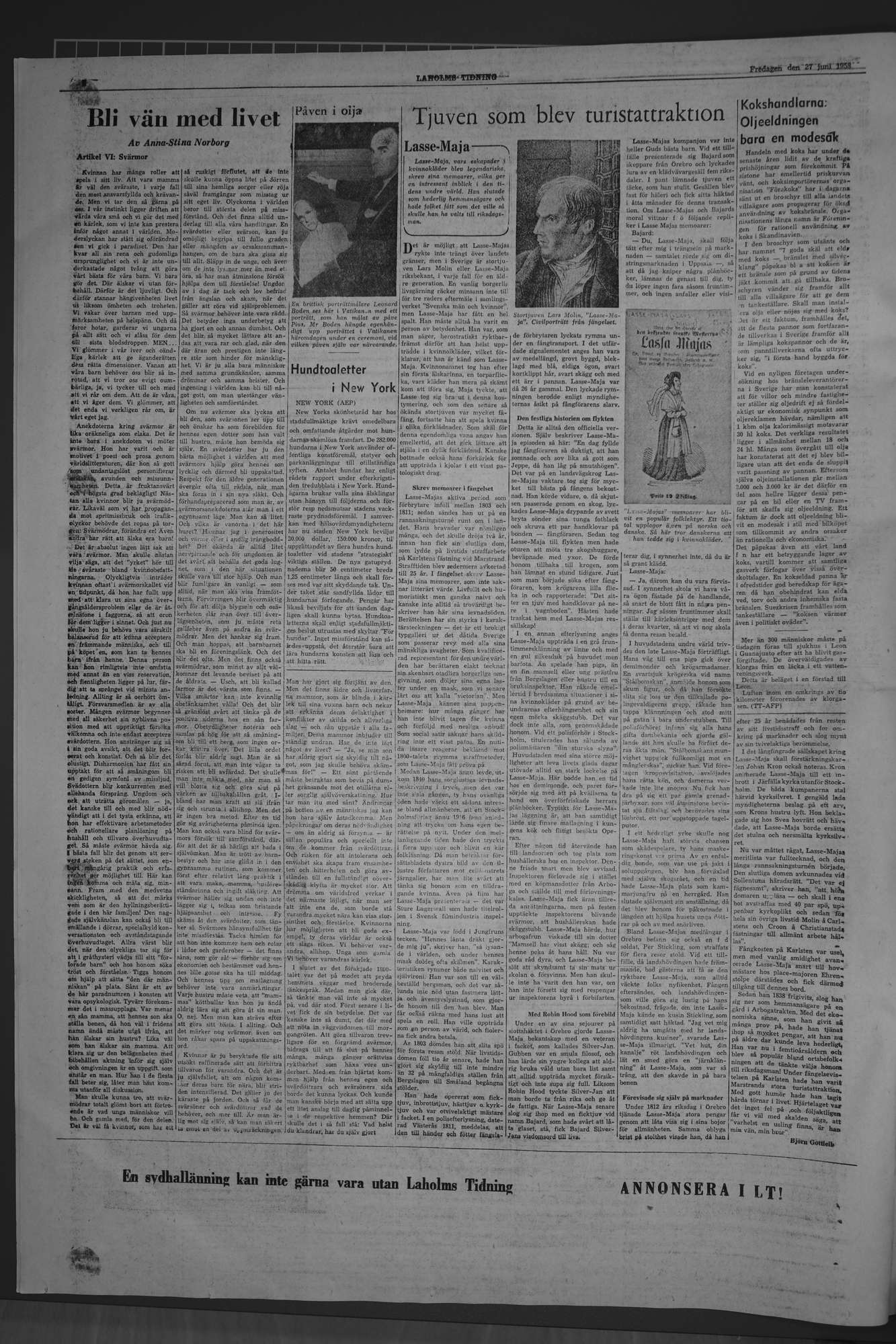 Laholms Tidning Fredag 27 juni 1958, sida 4