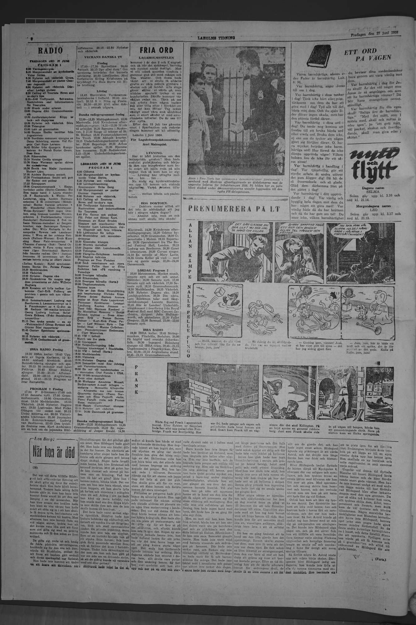 Laholms Tidning Fredag 27 juni 1958, sida 6