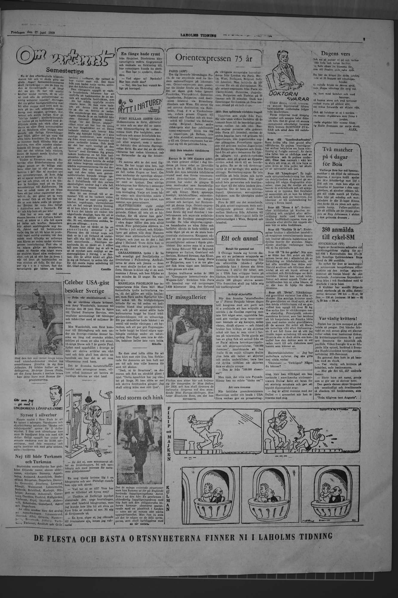 Laholms Tidning Fredag 27 juni 1958, sida 7