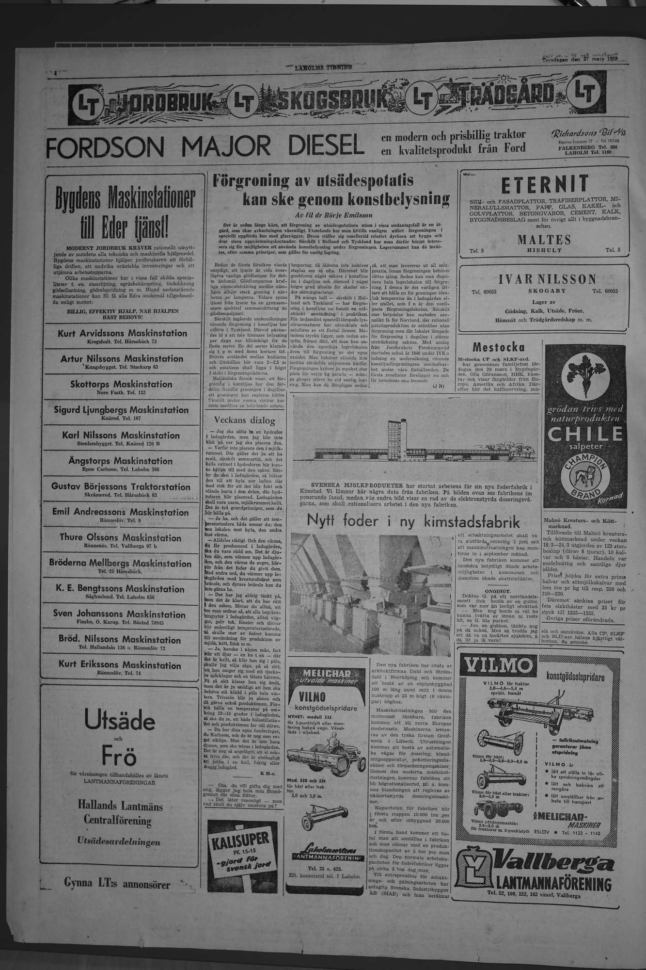 Laholms Tidning Torsdag 27 mars 1958, sida 4