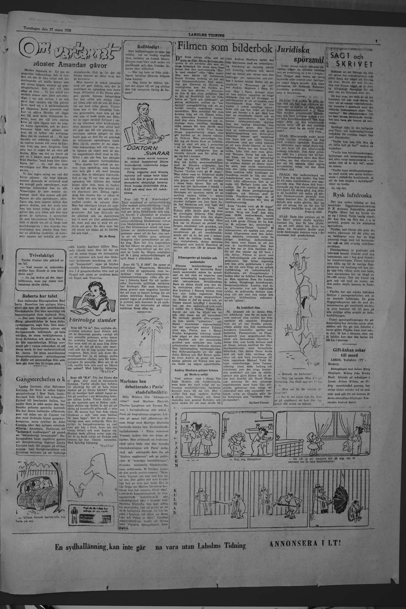 Laholms Tidning Torsdag 27 mars 1958, sida 7