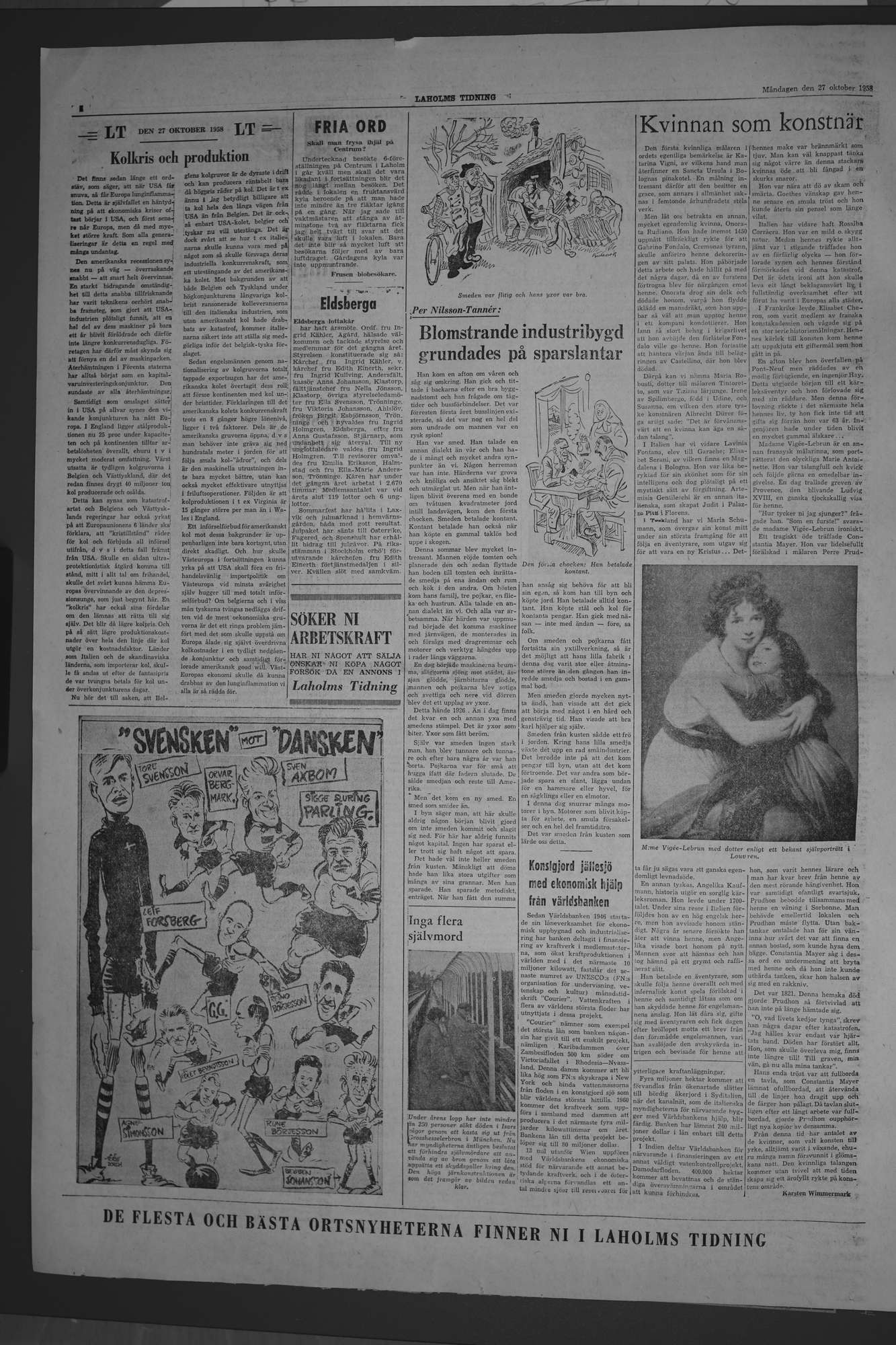 Laholms Tidning Måndag 27 oktober 1958, sida 4