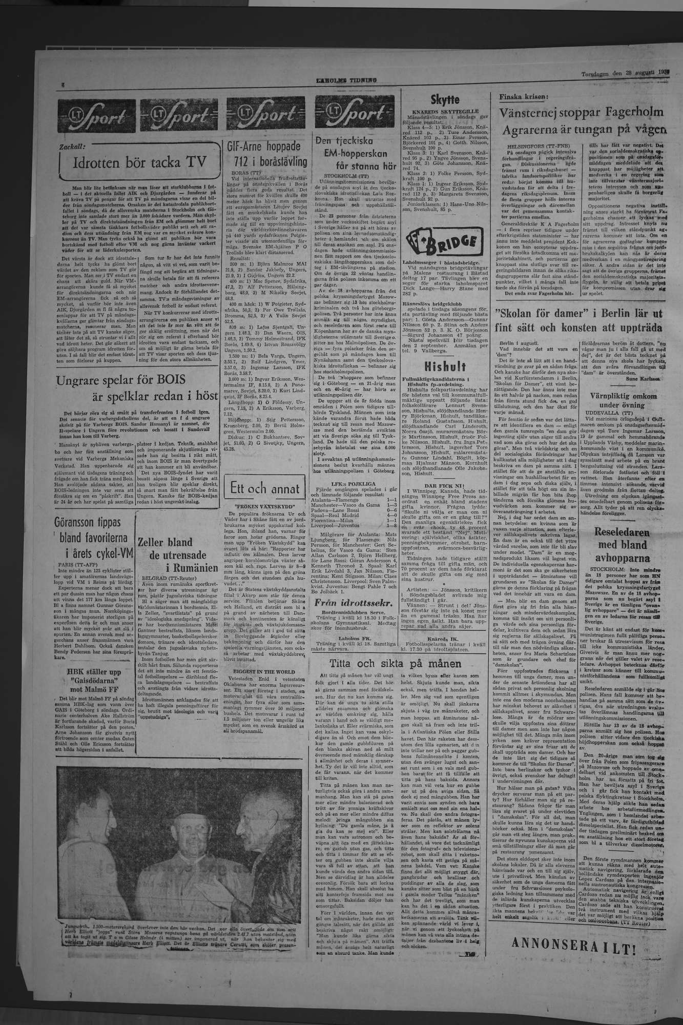 Laholms Tidning Torsdag 28 augusti 1958, sida 4