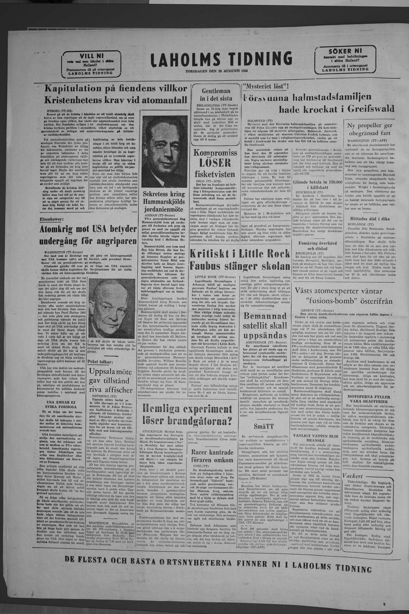 Laholms Tidning Torsdag 28 augusti 1958, sida 6