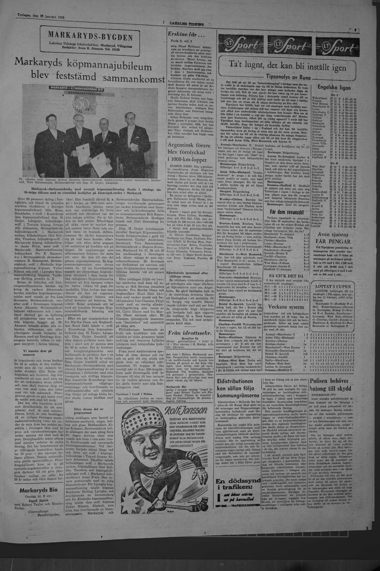 Laholms Tidning Tisdag 28 januari 1958, sida 5