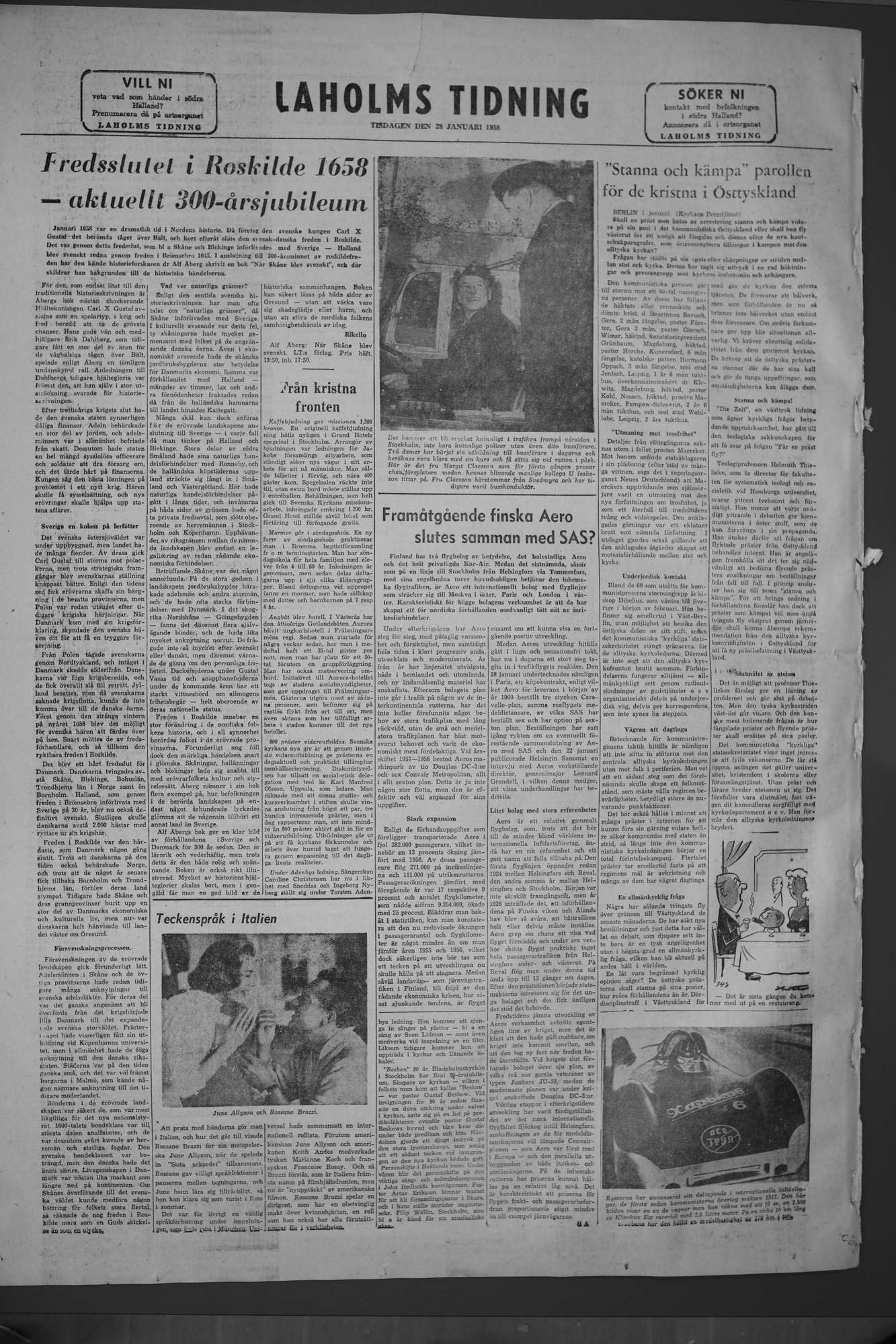 Laholms Tidning Tisdag 28 januari 1958, sida 8