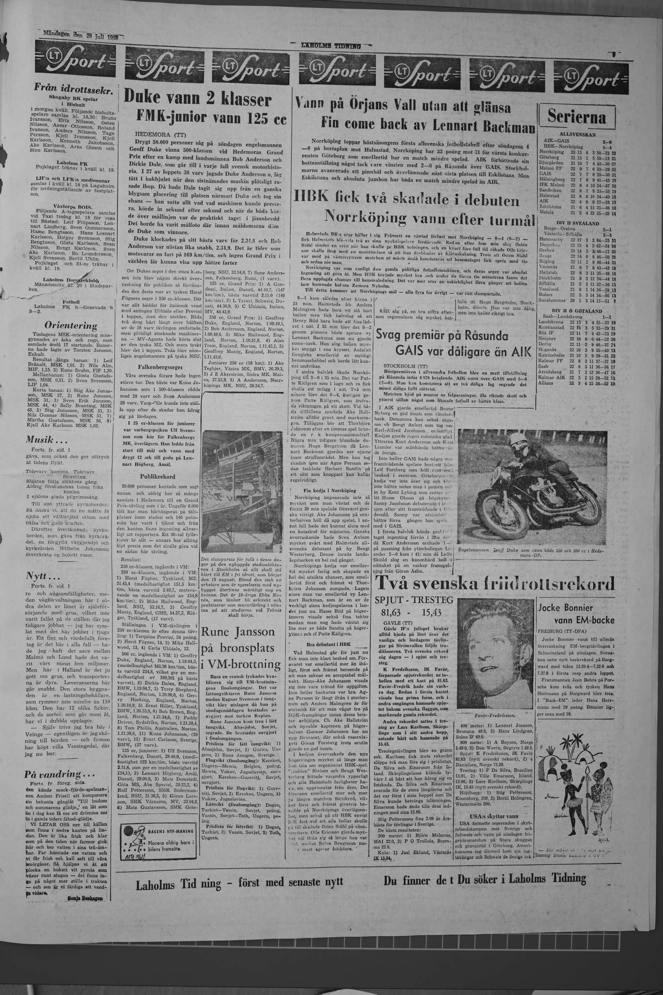 Laholms Tidning Måndag 28 juli 1958, sida 5