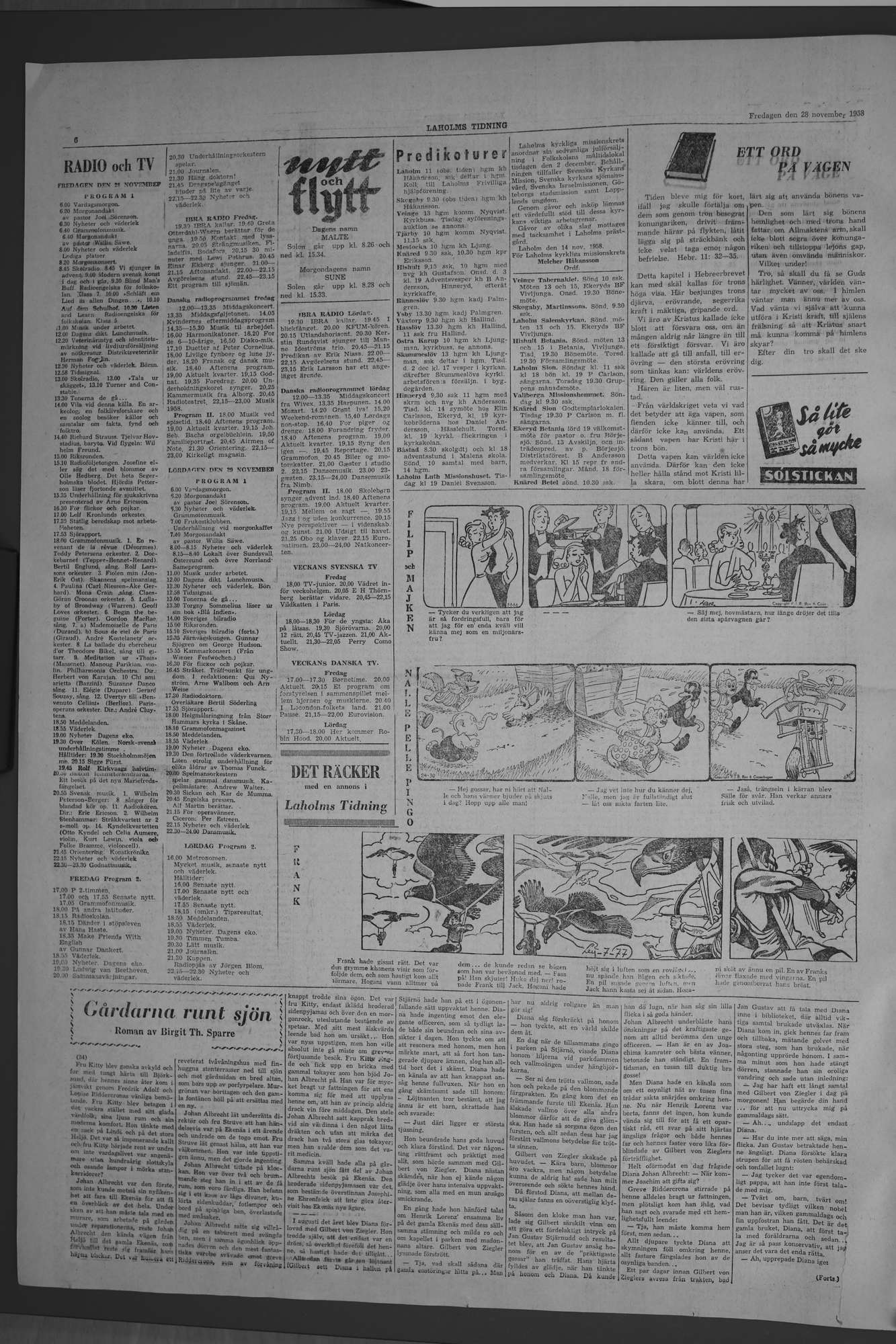 Laholms Tidning Fredag 28 november 1958, sida 6