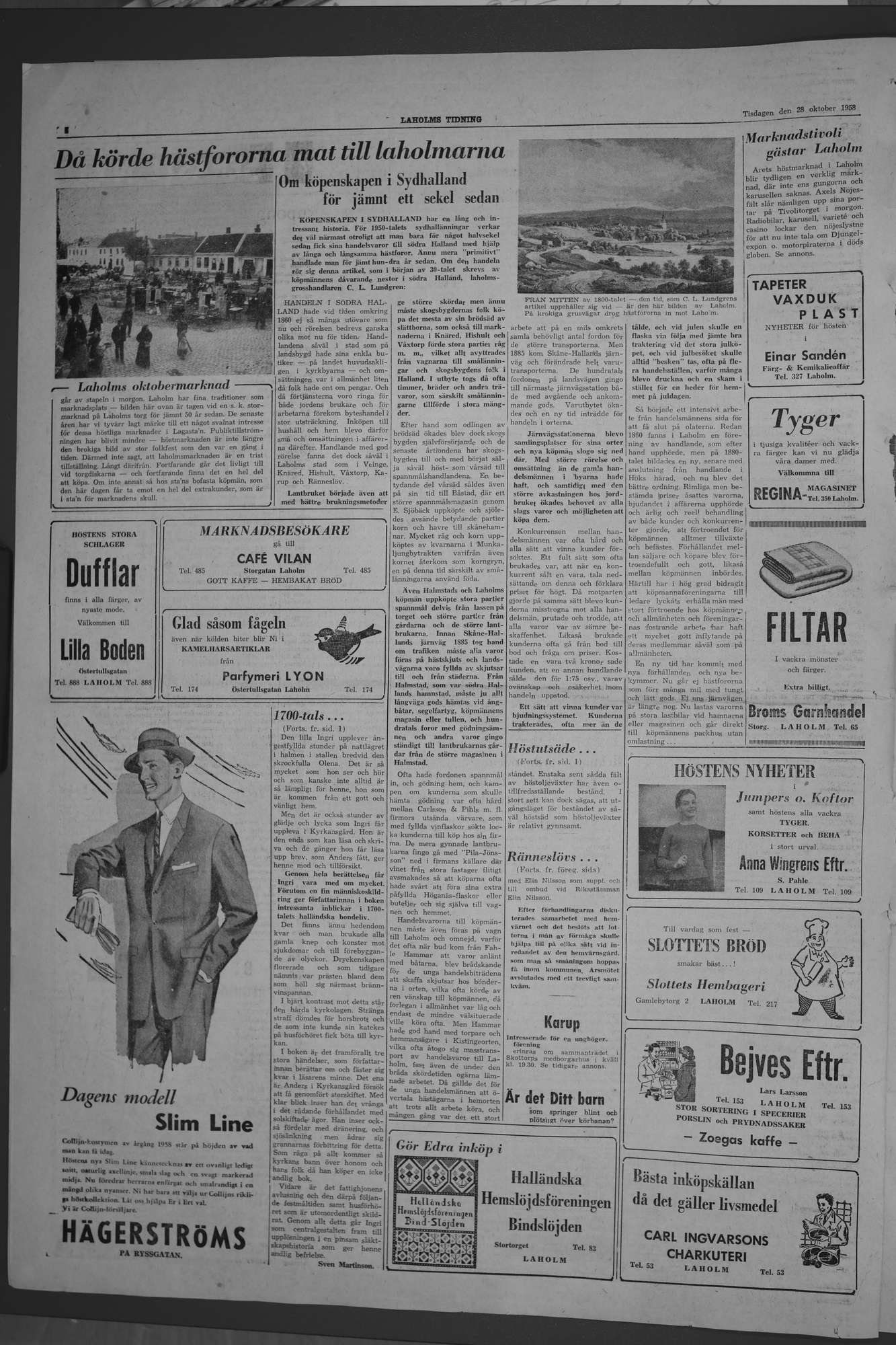 Laholms Tidning Tisdag 28 oktober 1958, sida 4