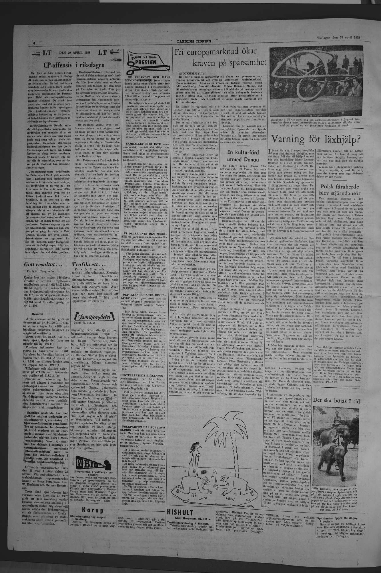 Laholms Tidning Tisdag 29 april 1958, sida 4