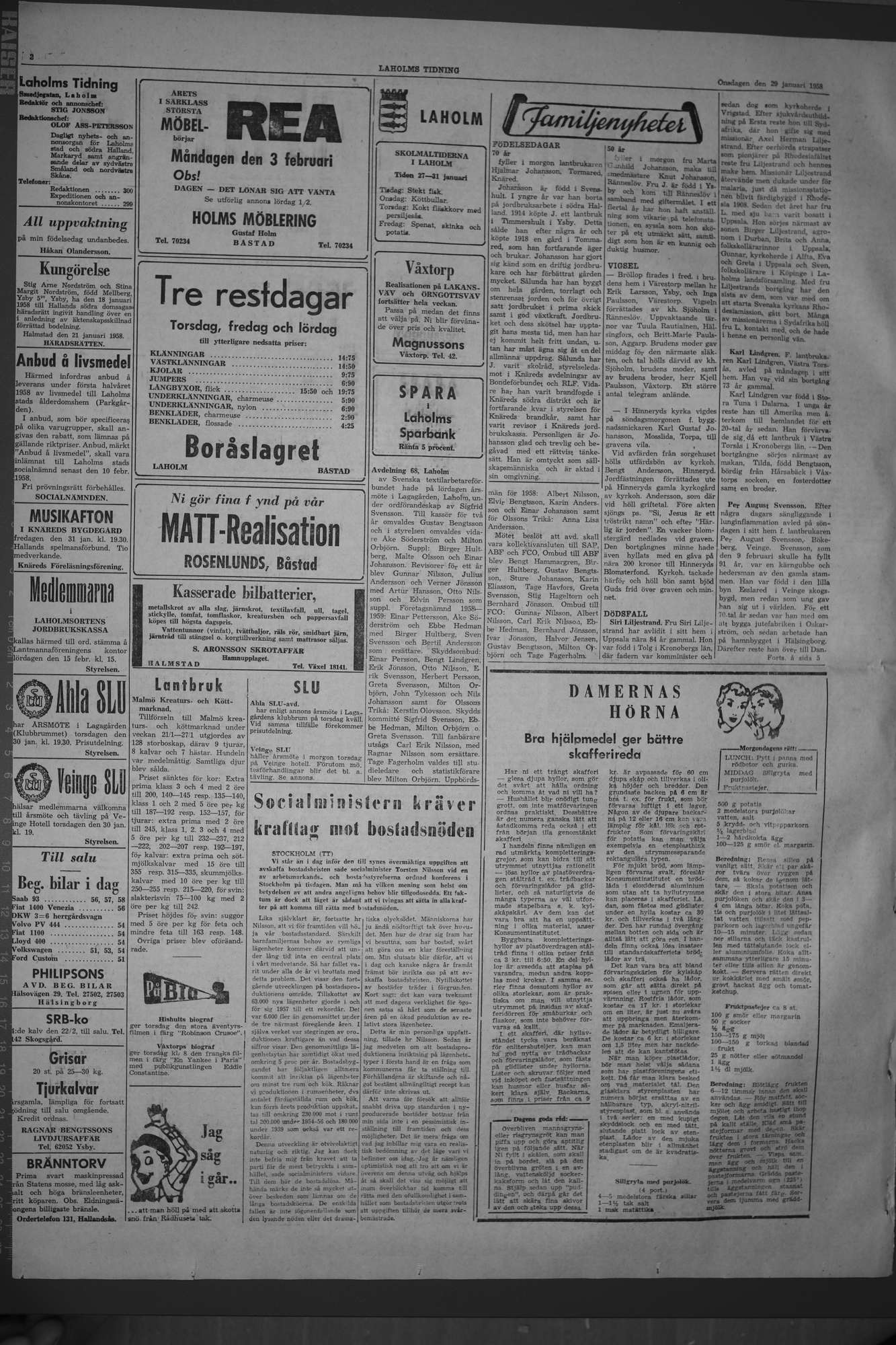 Laholms Tidning Onsdag 29 januari 1958, sida 2