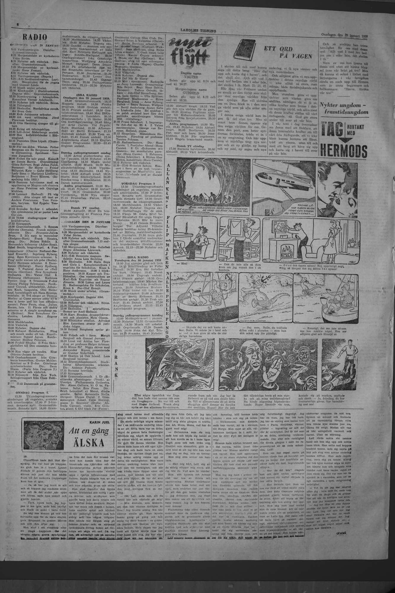 Laholms Tidning Onsdag 29 januari 1958, sida 6