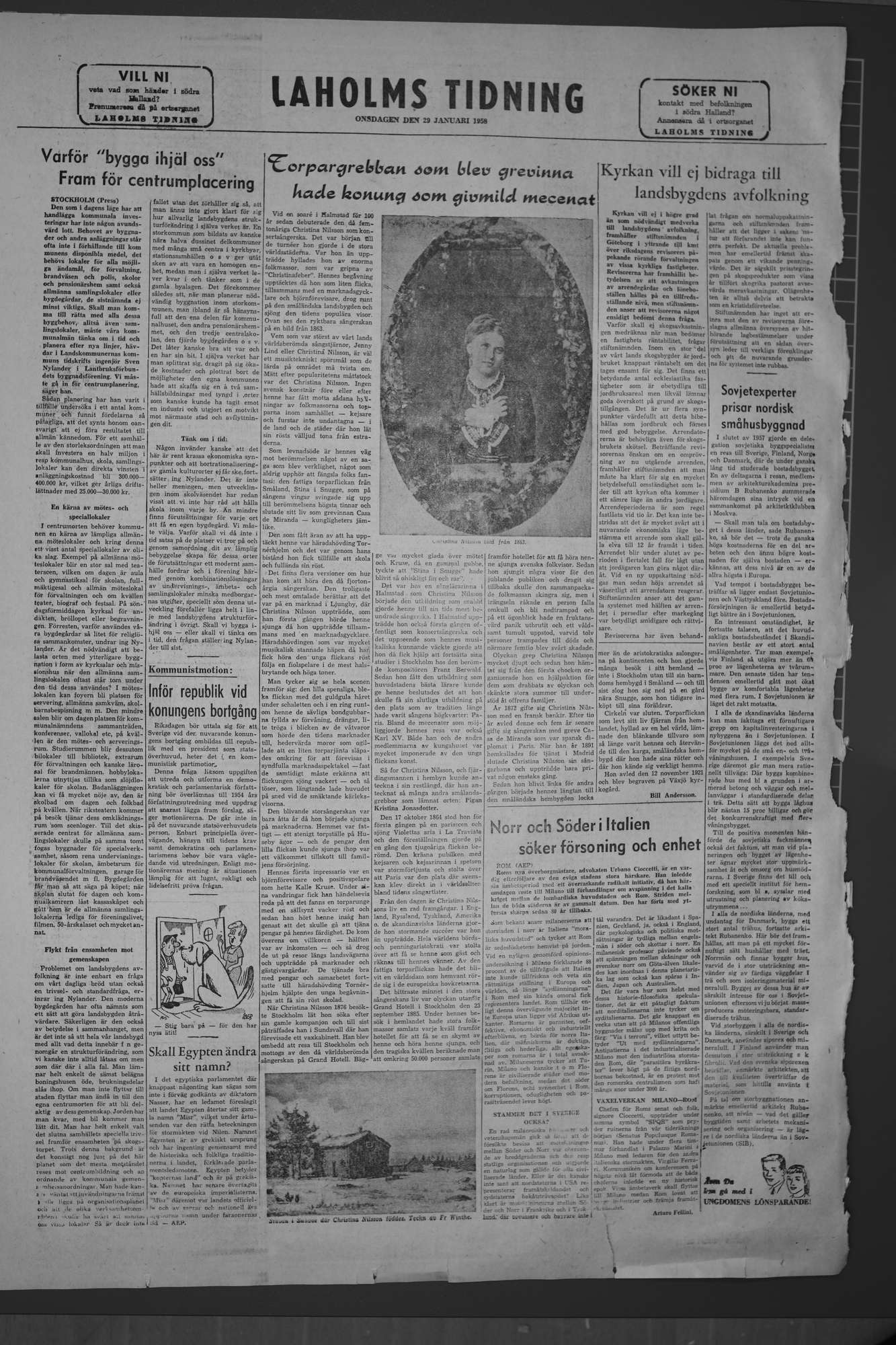 Laholms Tidning Onsdag 29 januari 1958, sida 8