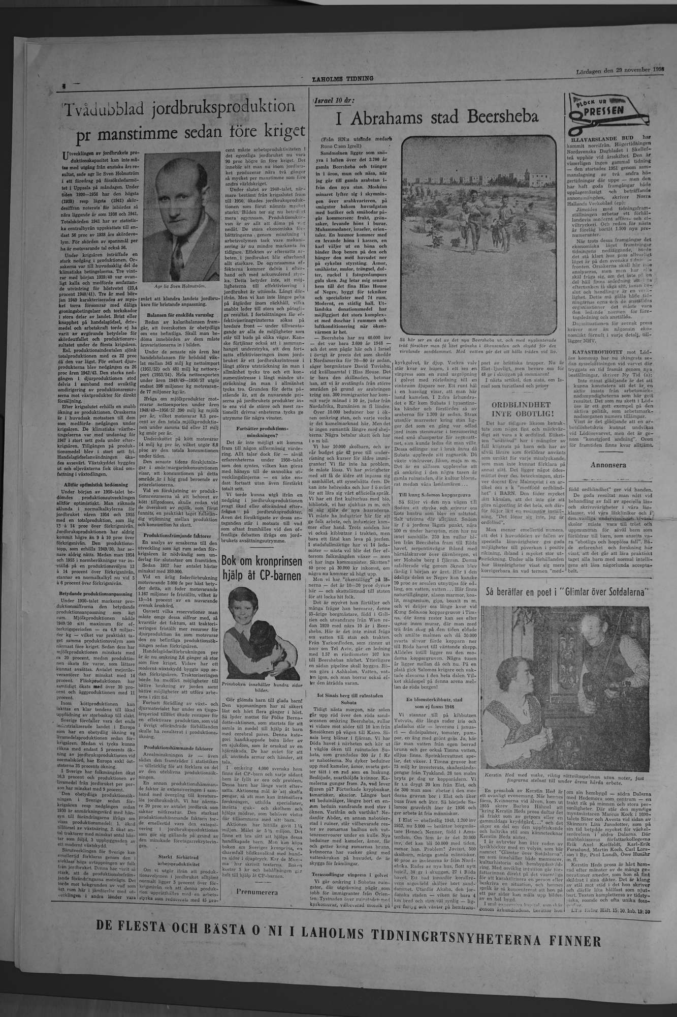 Laholms Tidning Lördag 29 november 1958, sida 4