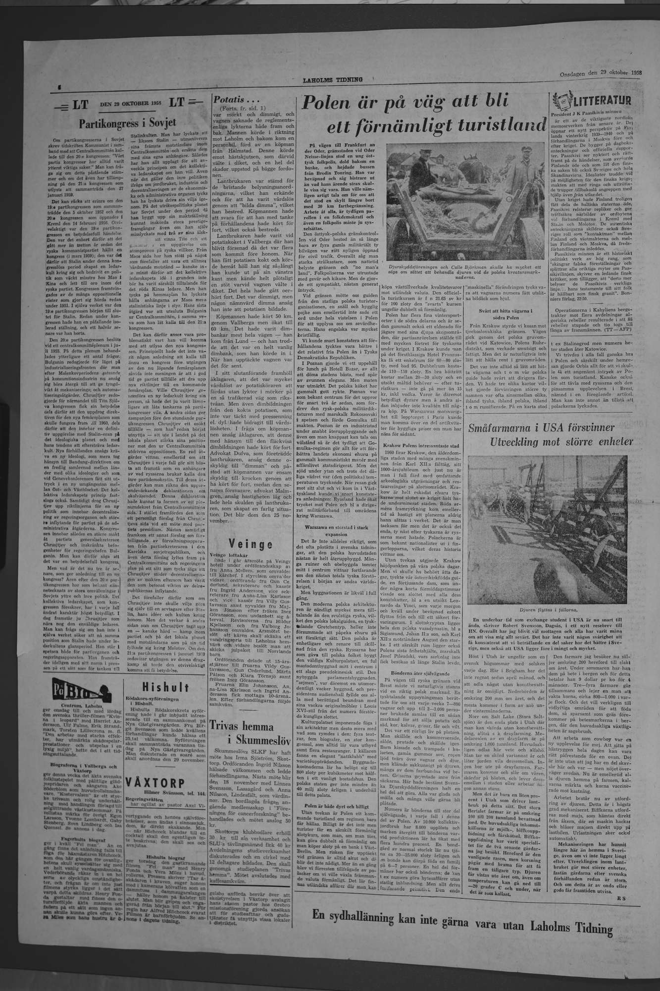 Laholms Tidning Onsdag 29 oktober 1958, sida 4