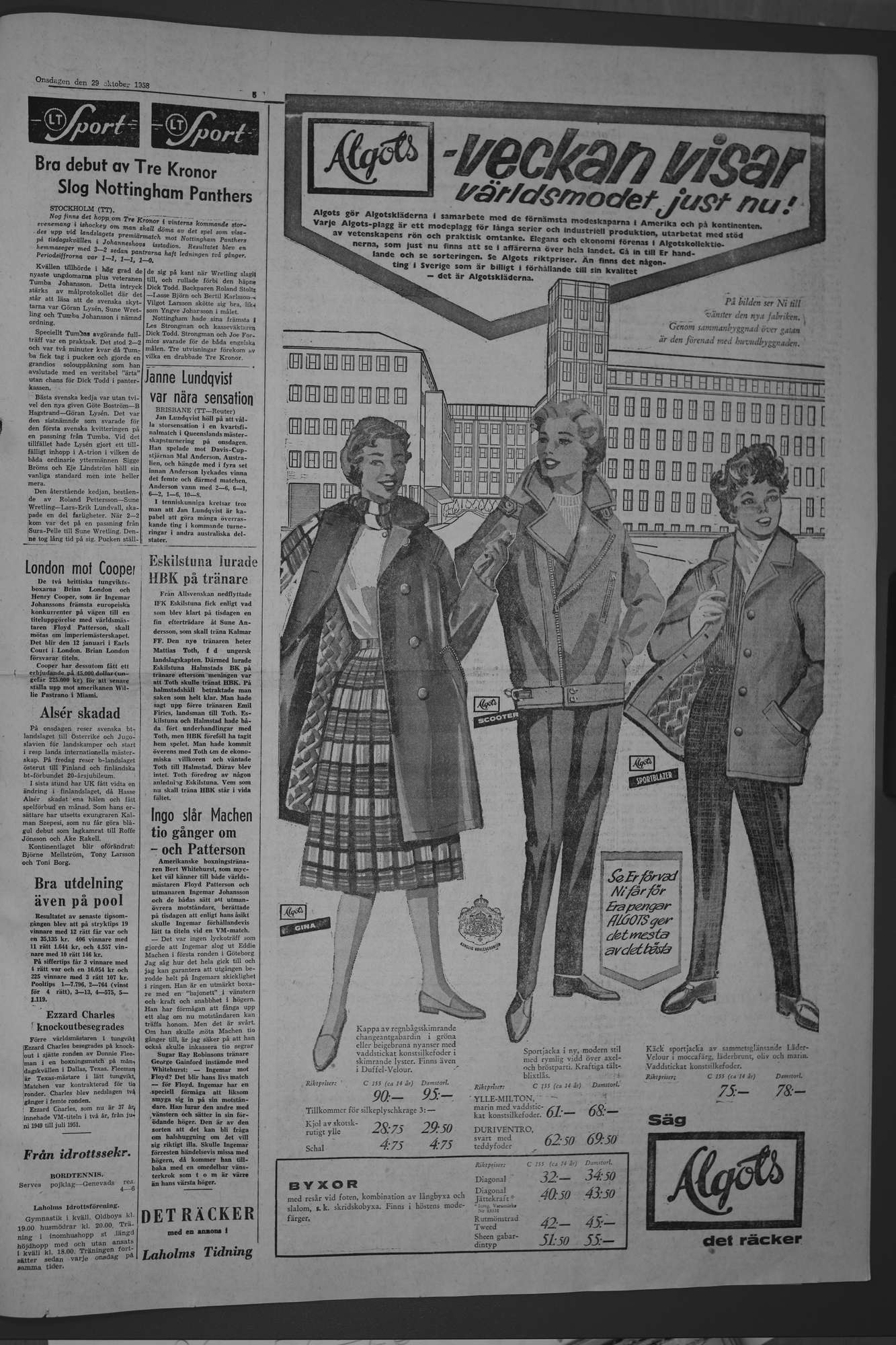 Laholms Tidning Onsdag 29 oktober 1958, sida 5
