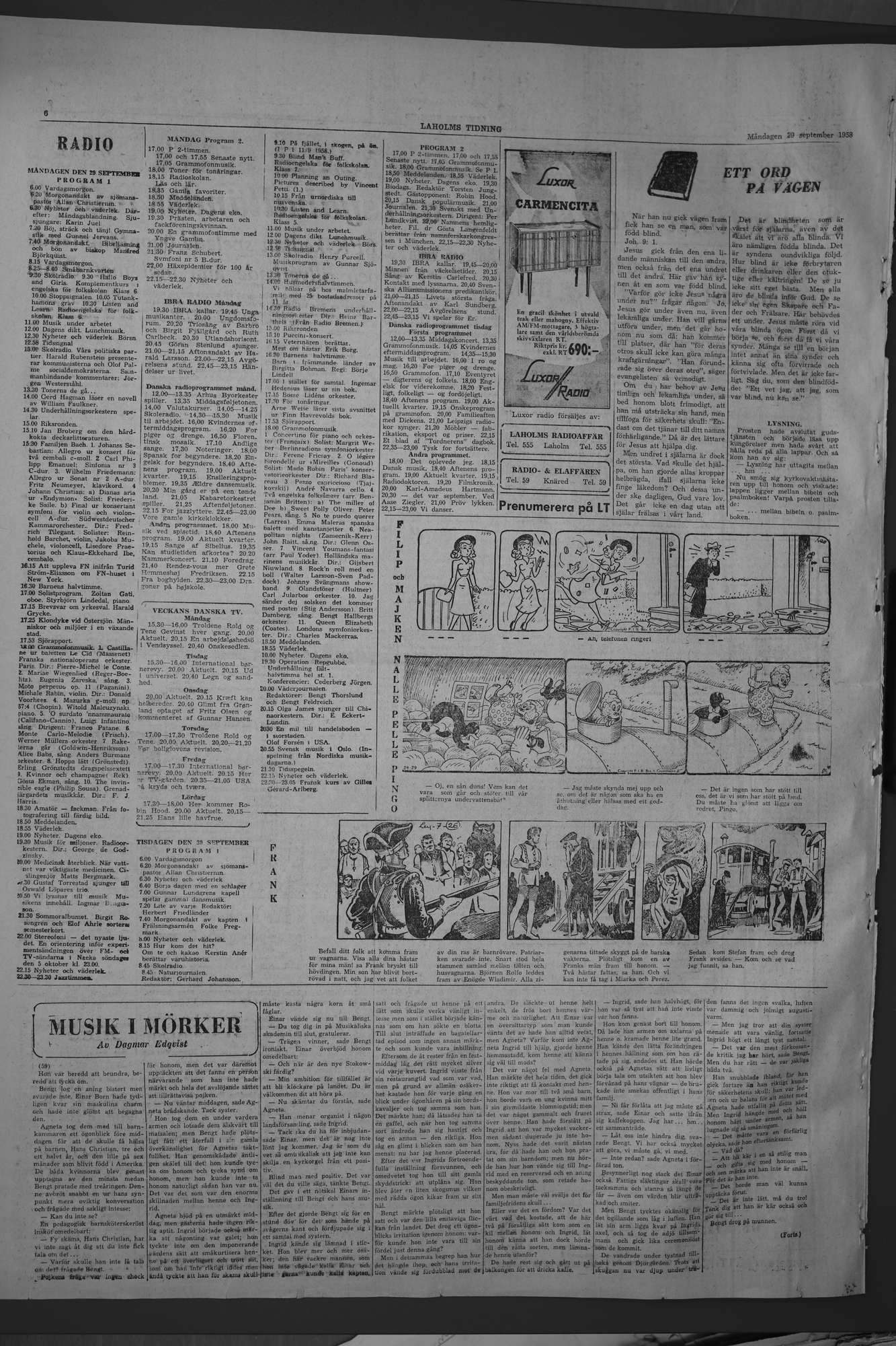 Laholms Tidning Måndag 29 september 1958, sida 6