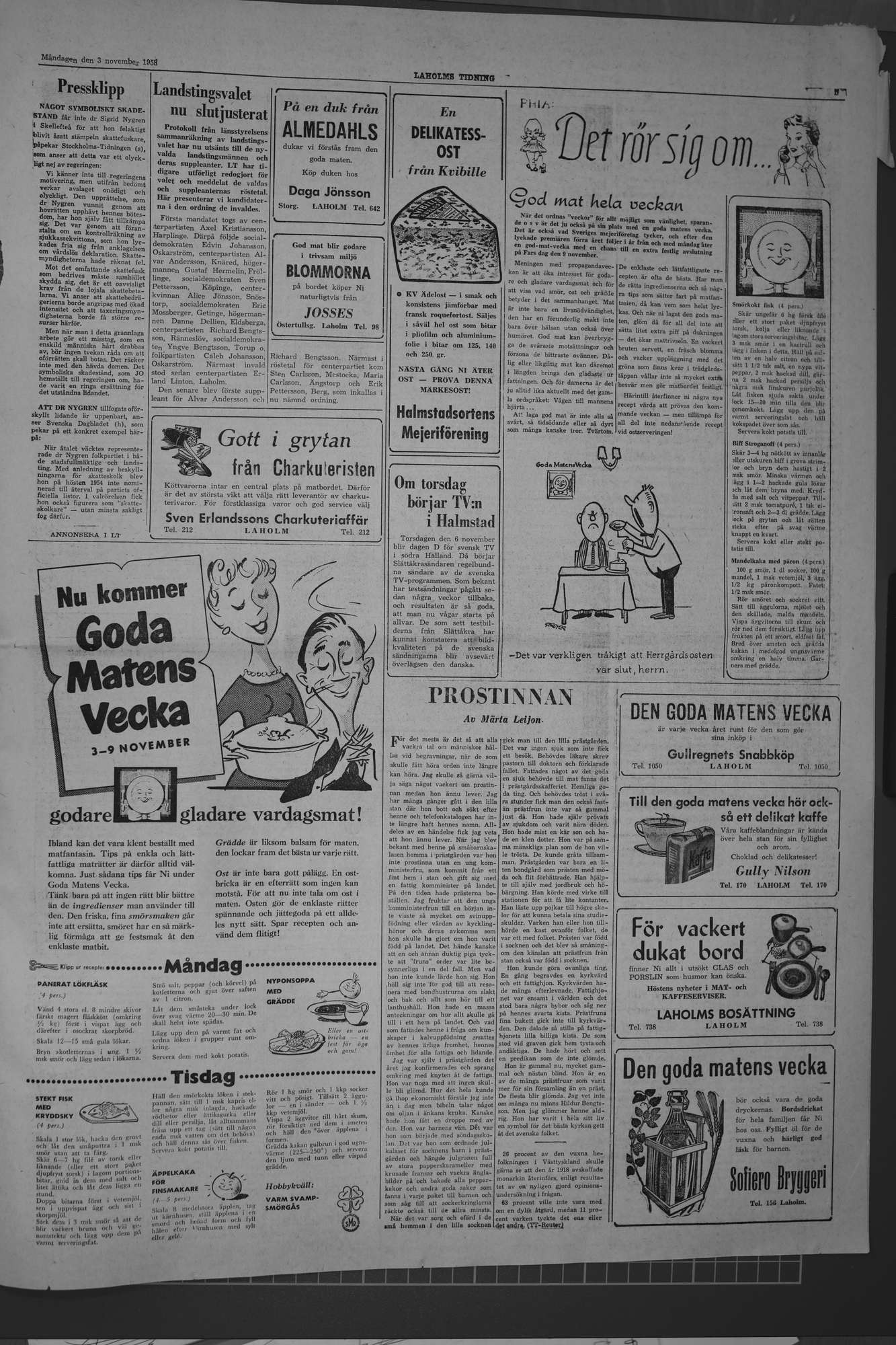 Laholms Tidning Måndag 3 november 1958, sida 5
