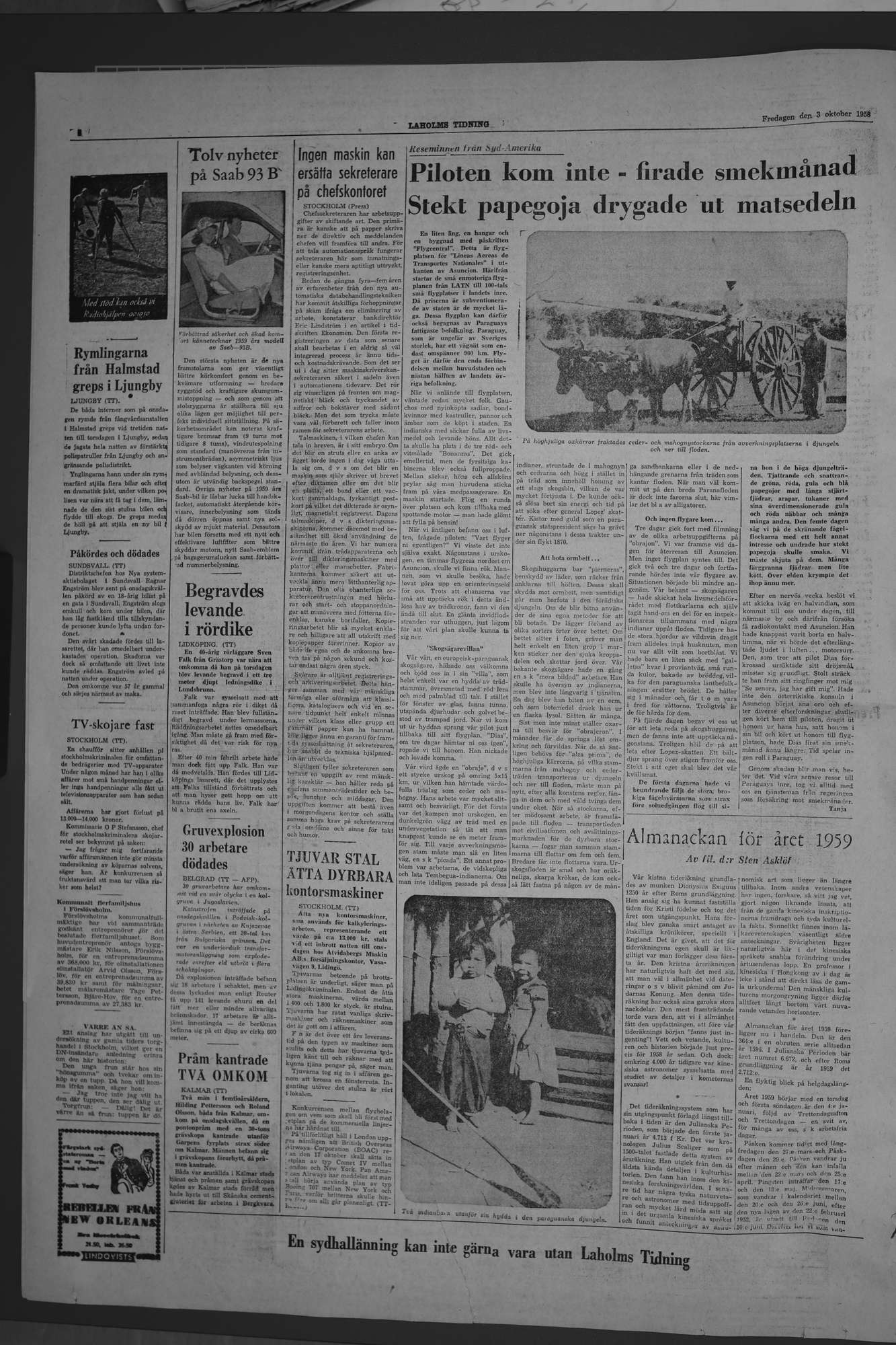 Laholms Tidning Fredag 3 oktober 1958, sida 4