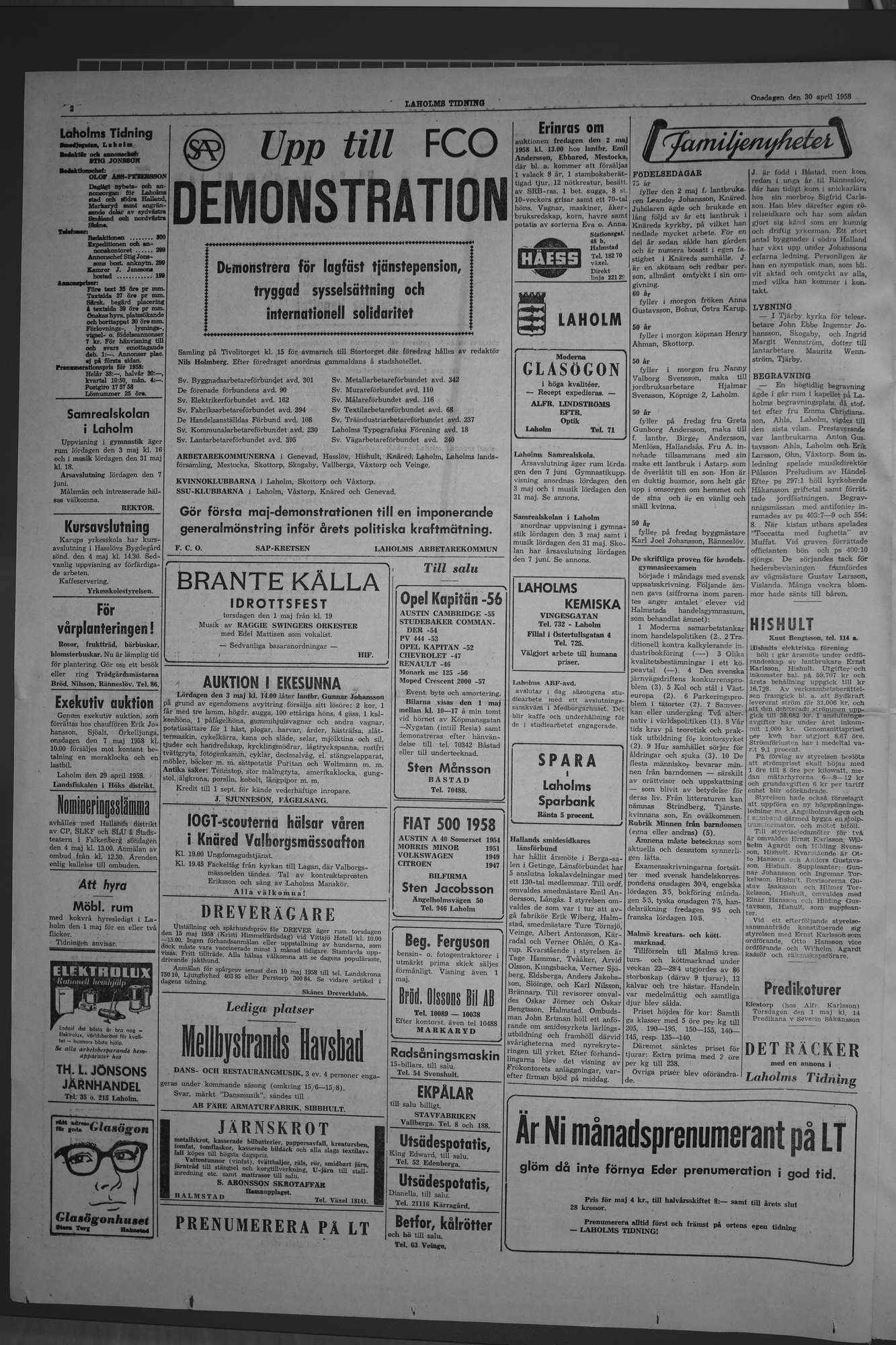 Laholms Tidning Onsdag 30 april 1958, sida 2