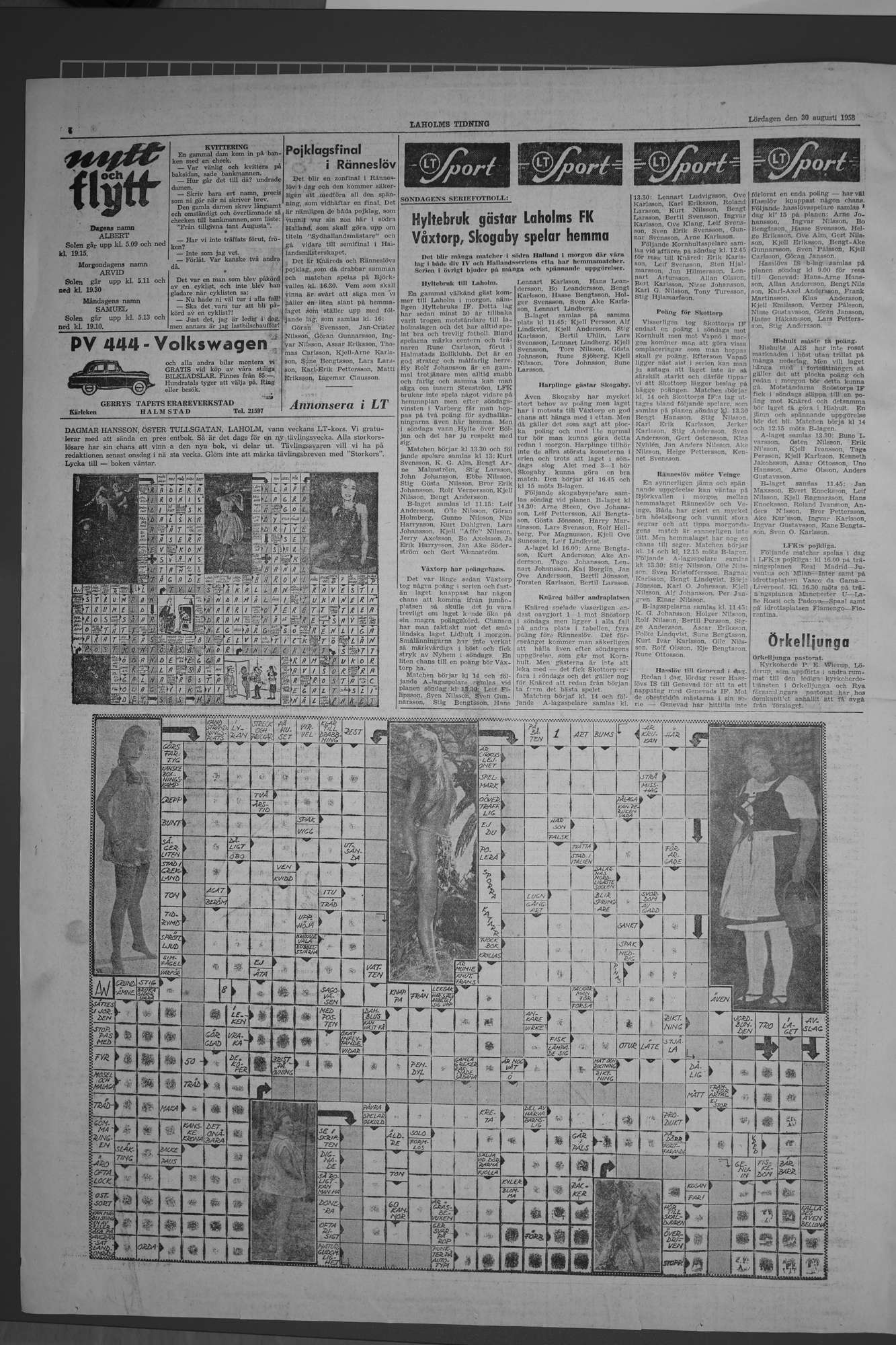 Laholms Tidning Lördag 30 augusti 1958, sida 4