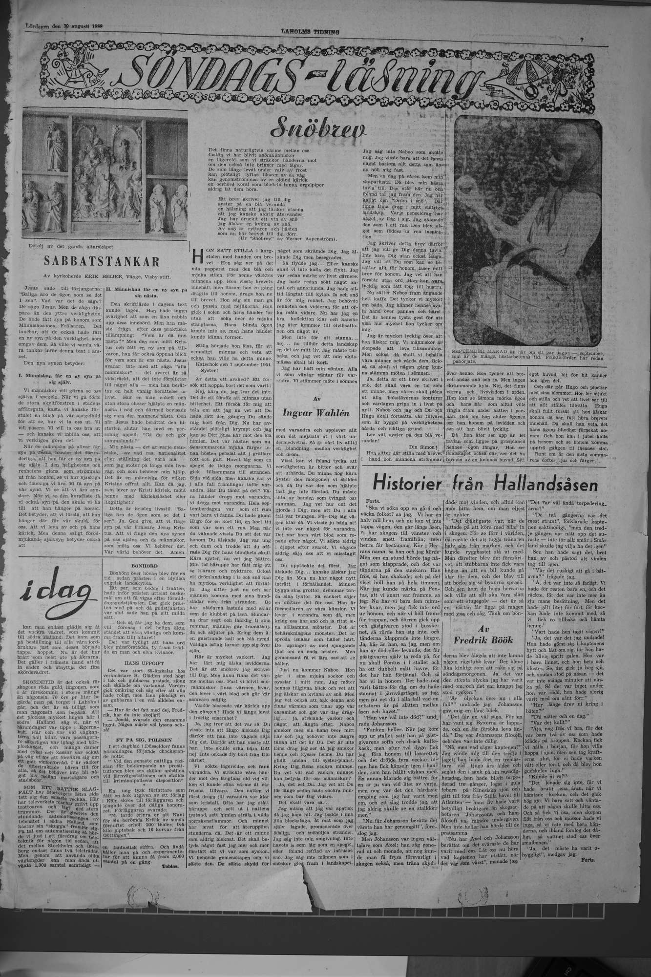 Laholms Tidning Lördag 30 augusti 1958, sida 7