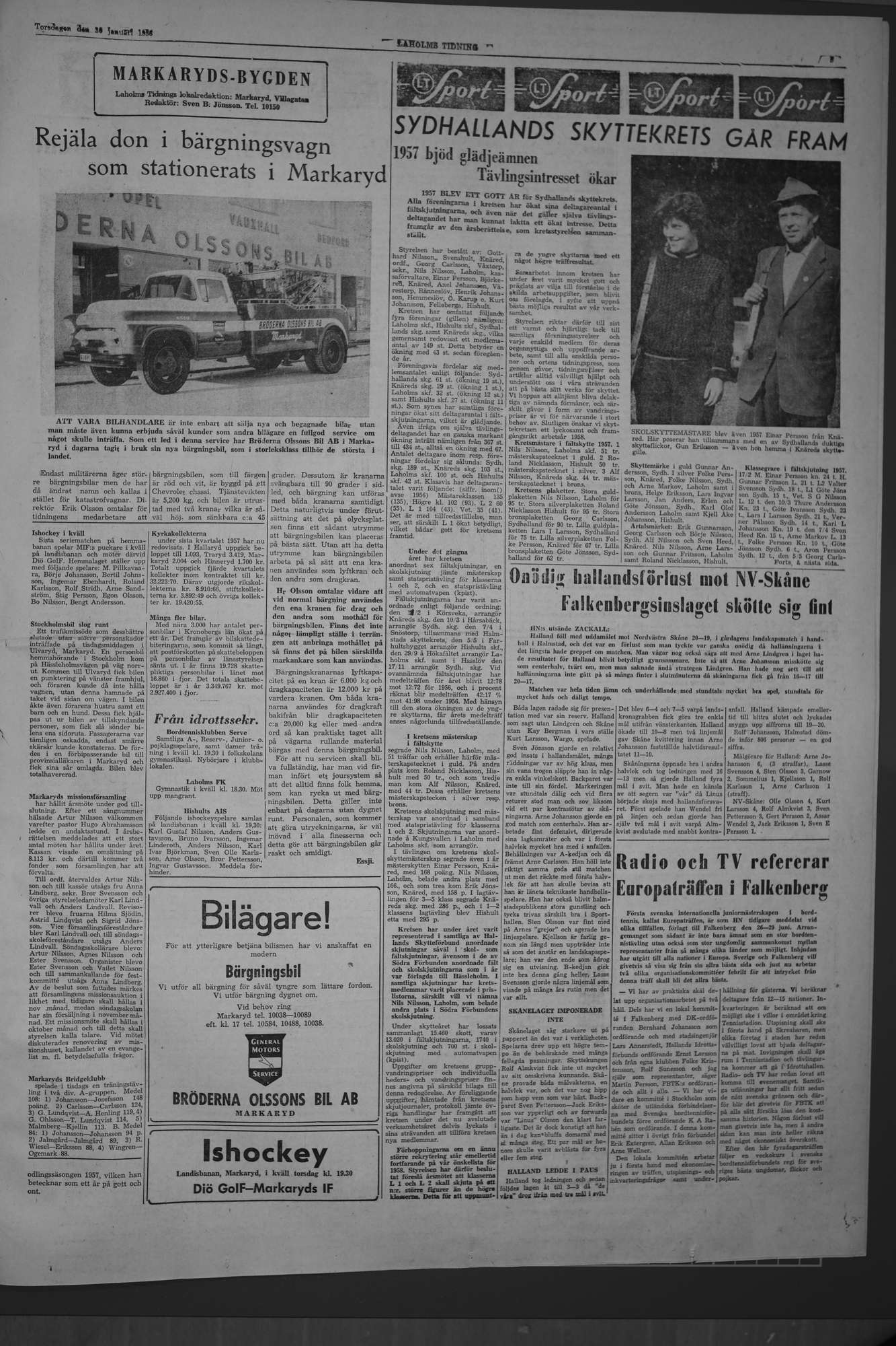 Laholms Tidning Torsdag 30 januari 1958, sida 5