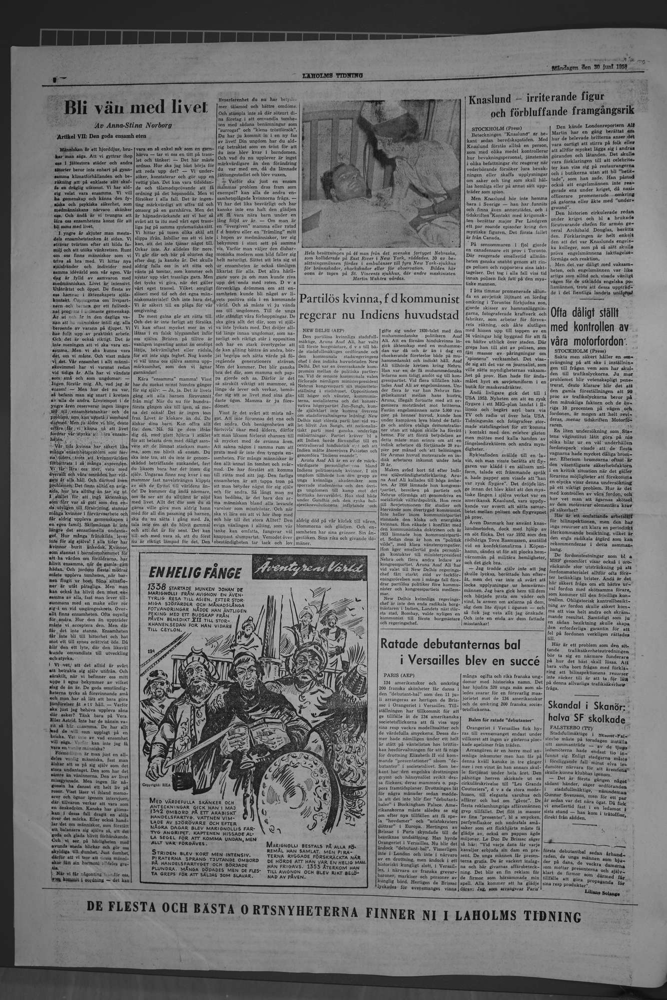 Laholms Tidning Måndag 30 juni 1958, sida 4