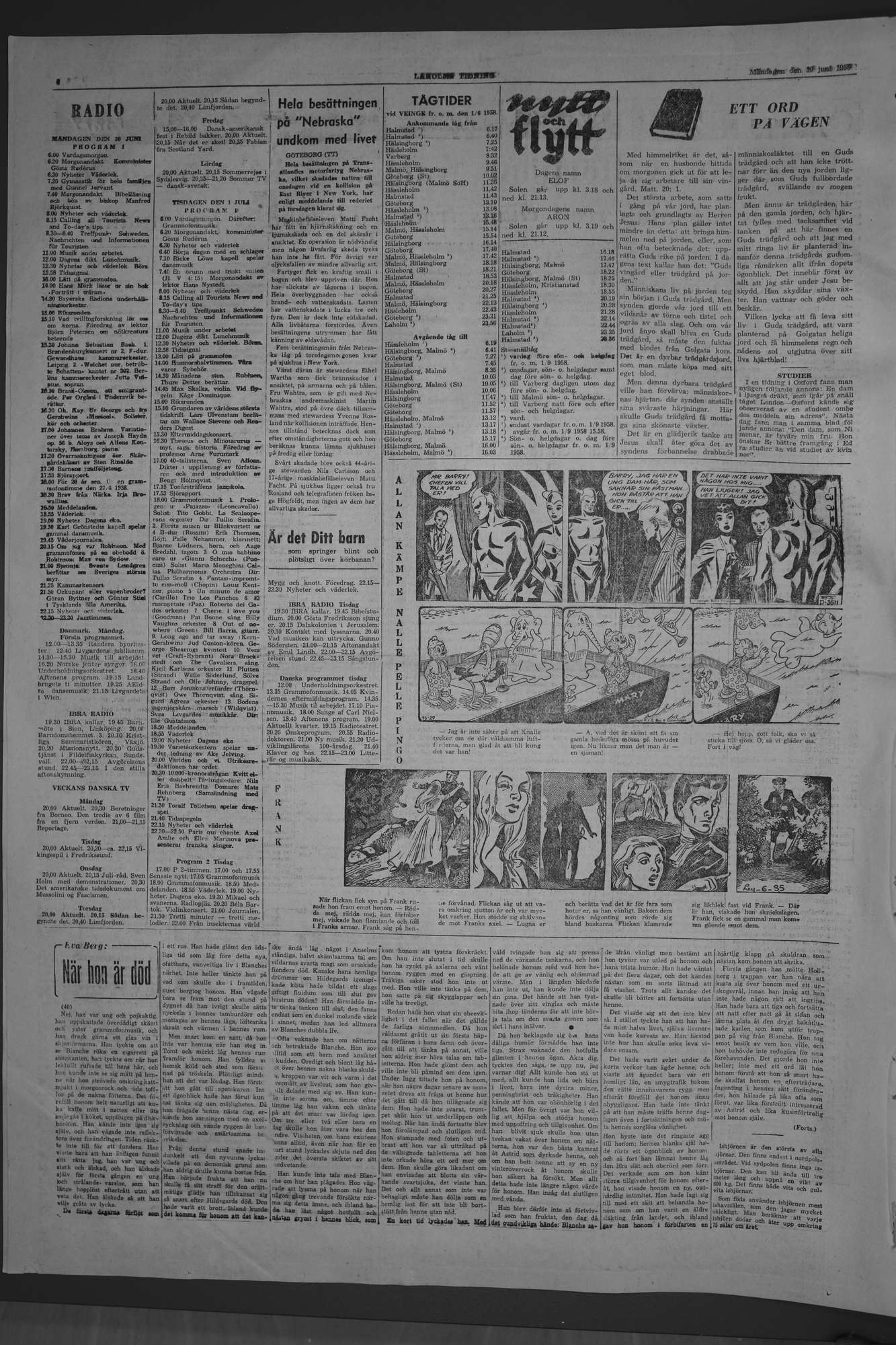 Laholms Tidning Måndag 30 juni 1958, sida 6