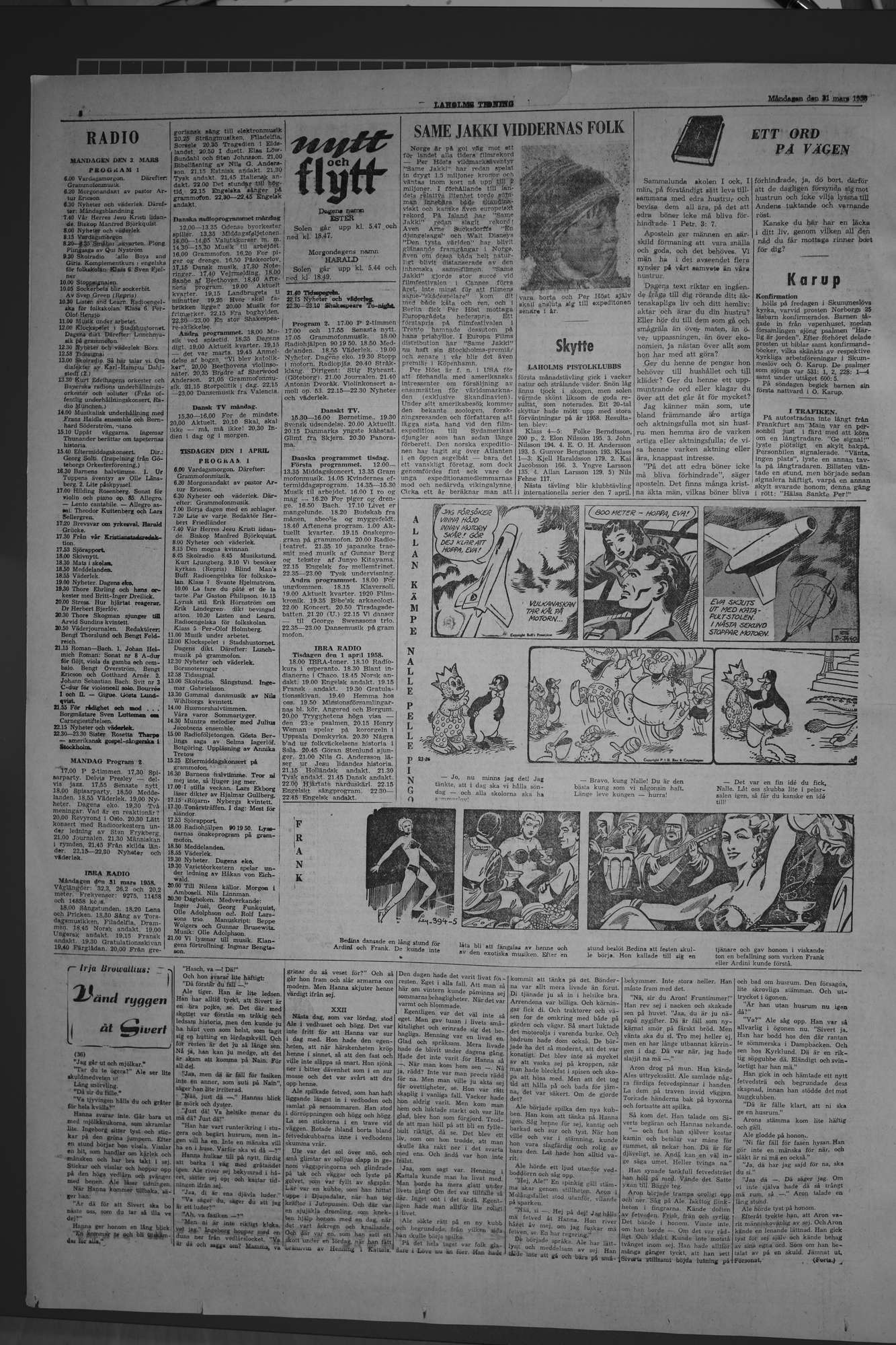 Laholms Tidning Måndag 31 mars 1958, sida 6