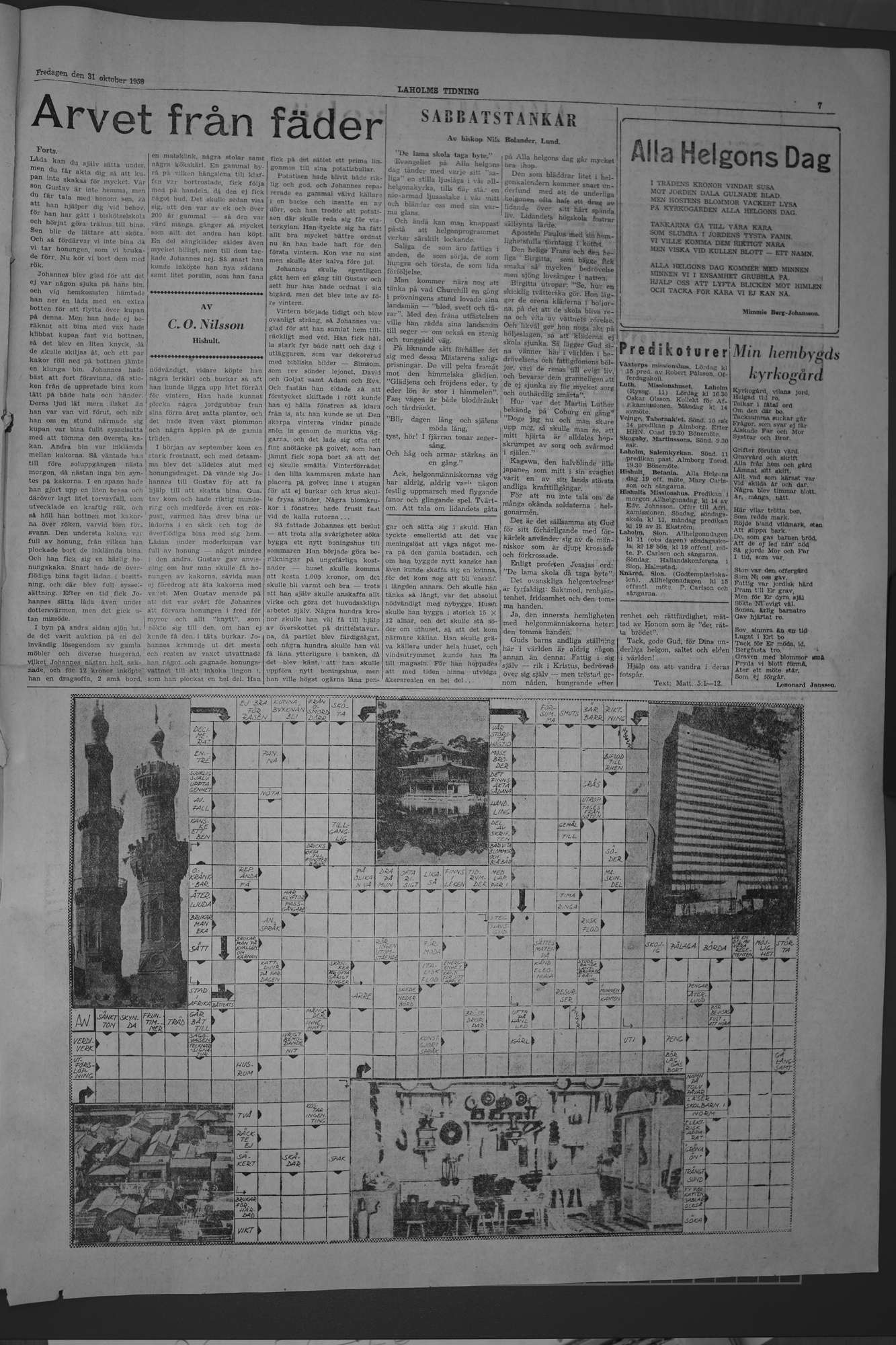 Laholms Tidning Fredag 31 oktober 1958, sida 7
