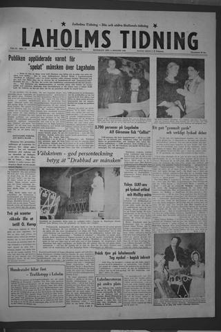 Förstasidan, Måndag 4 augusti 1958