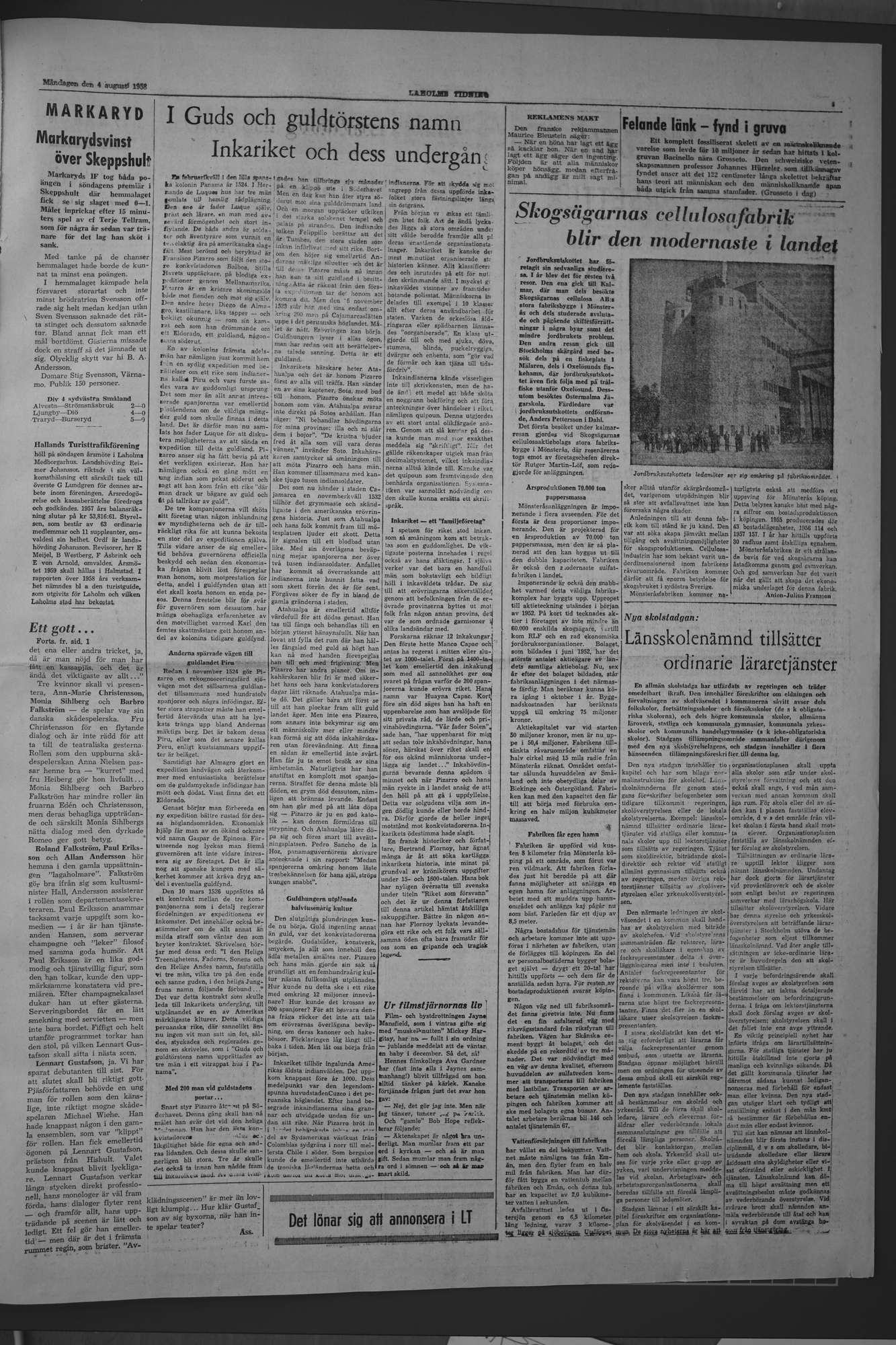 Laholms Tidning Måndag 4 augusti 1958, sida 3