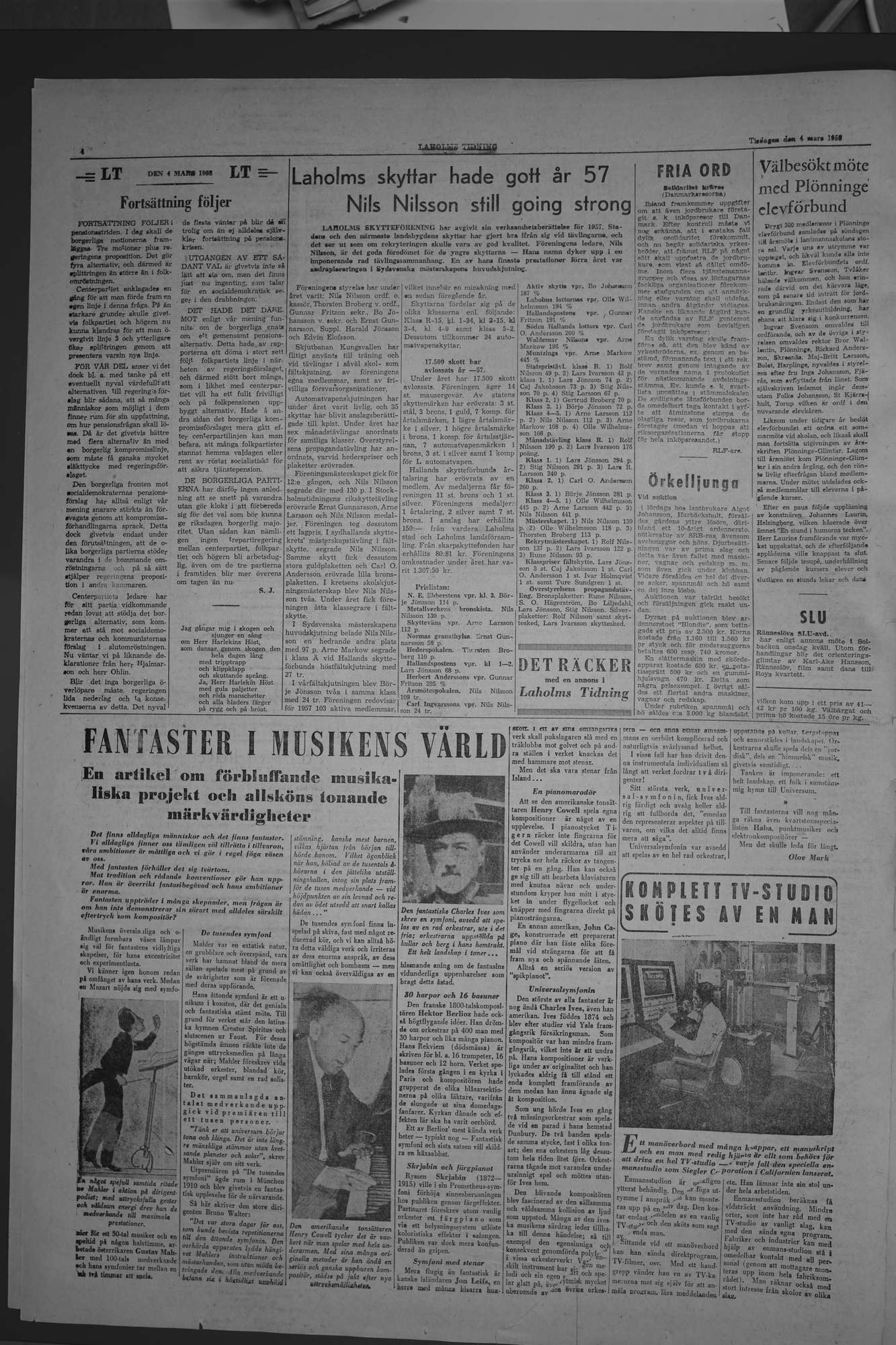 Laholms Tidning Tisdag 4 mars 1958, sida 4