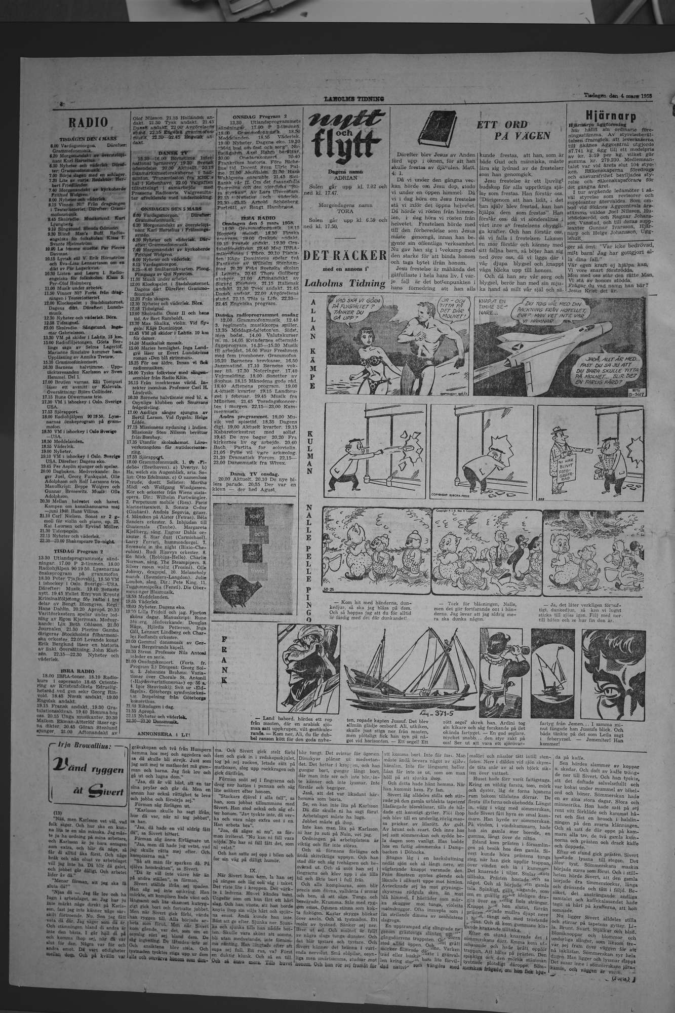 Laholms Tidning Tisdag 4 mars 1958, sida 6