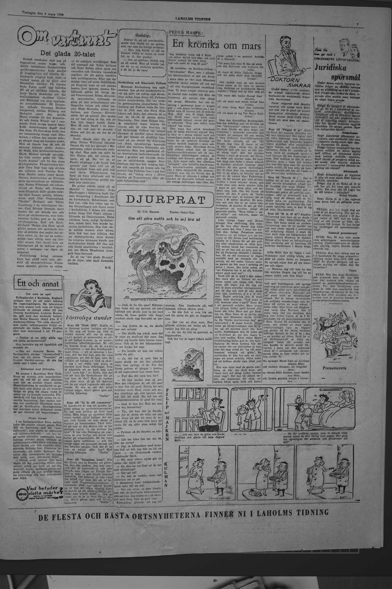 Laholms Tidning Tisdag 4 mars 1958, sida 7