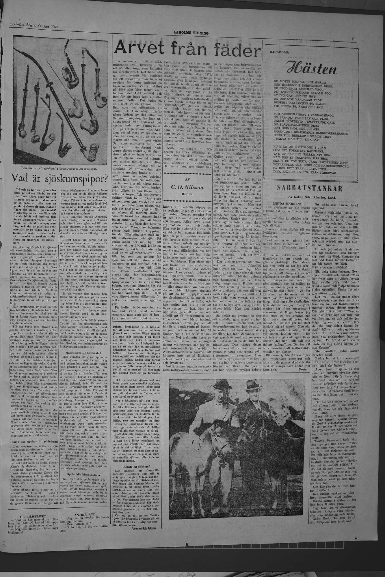 Laholms Tidning Lördag 4 oktober 1958, sida 7