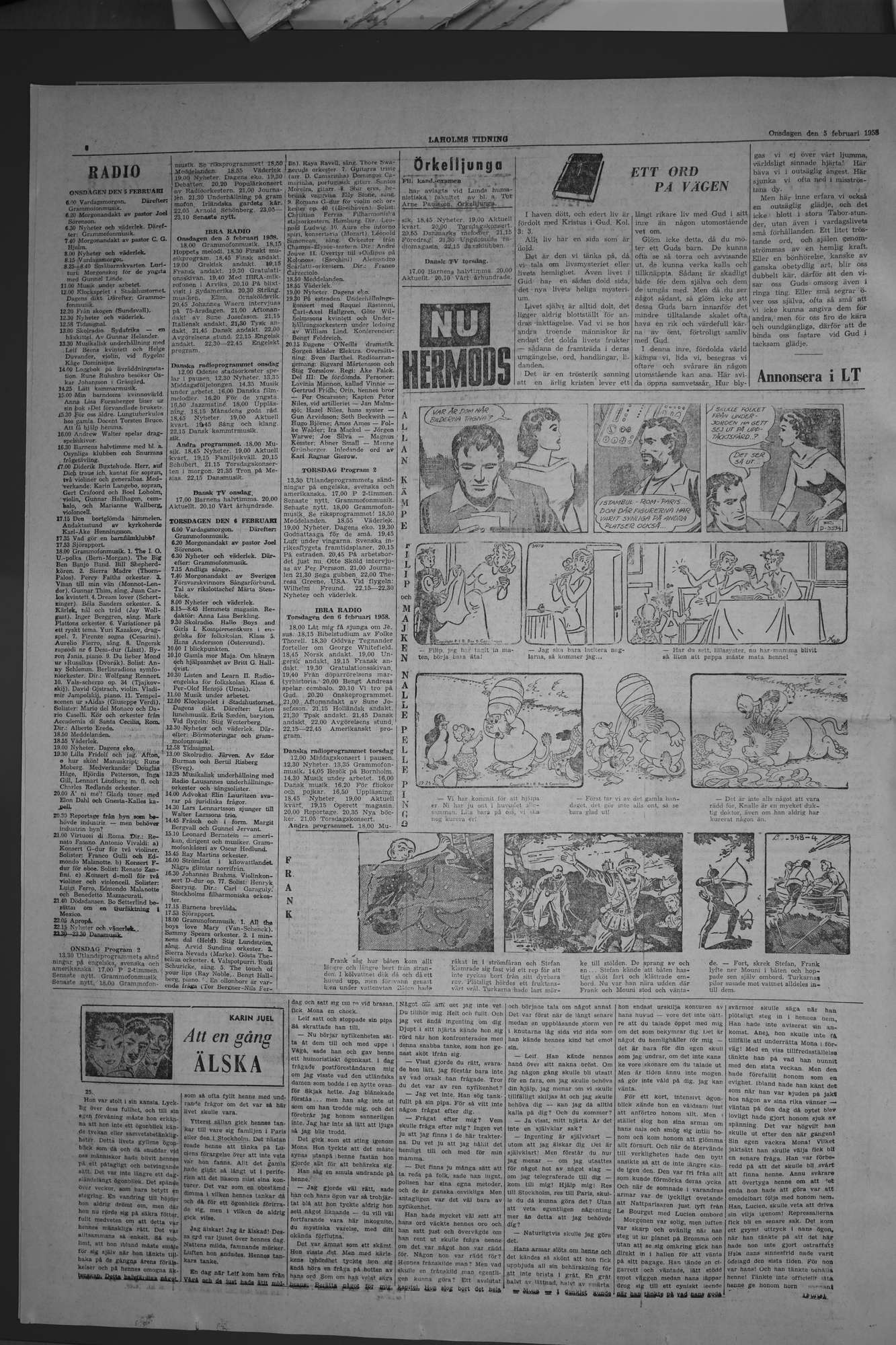 Laholms Tidning Onsdag 5 februari 1958, sida 6