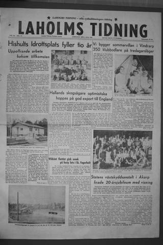 Förstasidan, Lördag 5 juli 1958