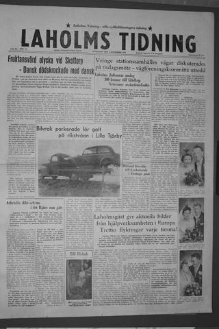 Förstasidan, Onsdag 5 november 1958