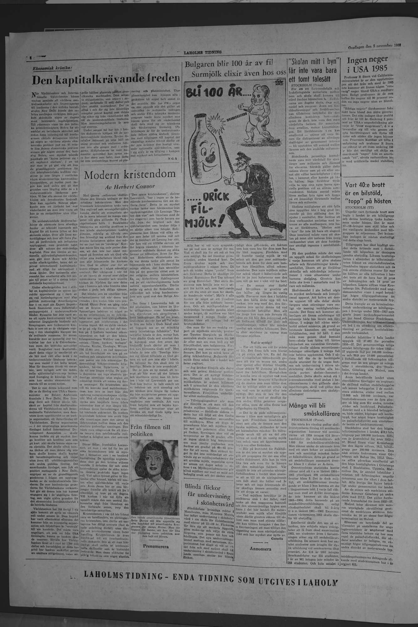 Laholms Tidning Onsdag 5 november 1958, sida 4