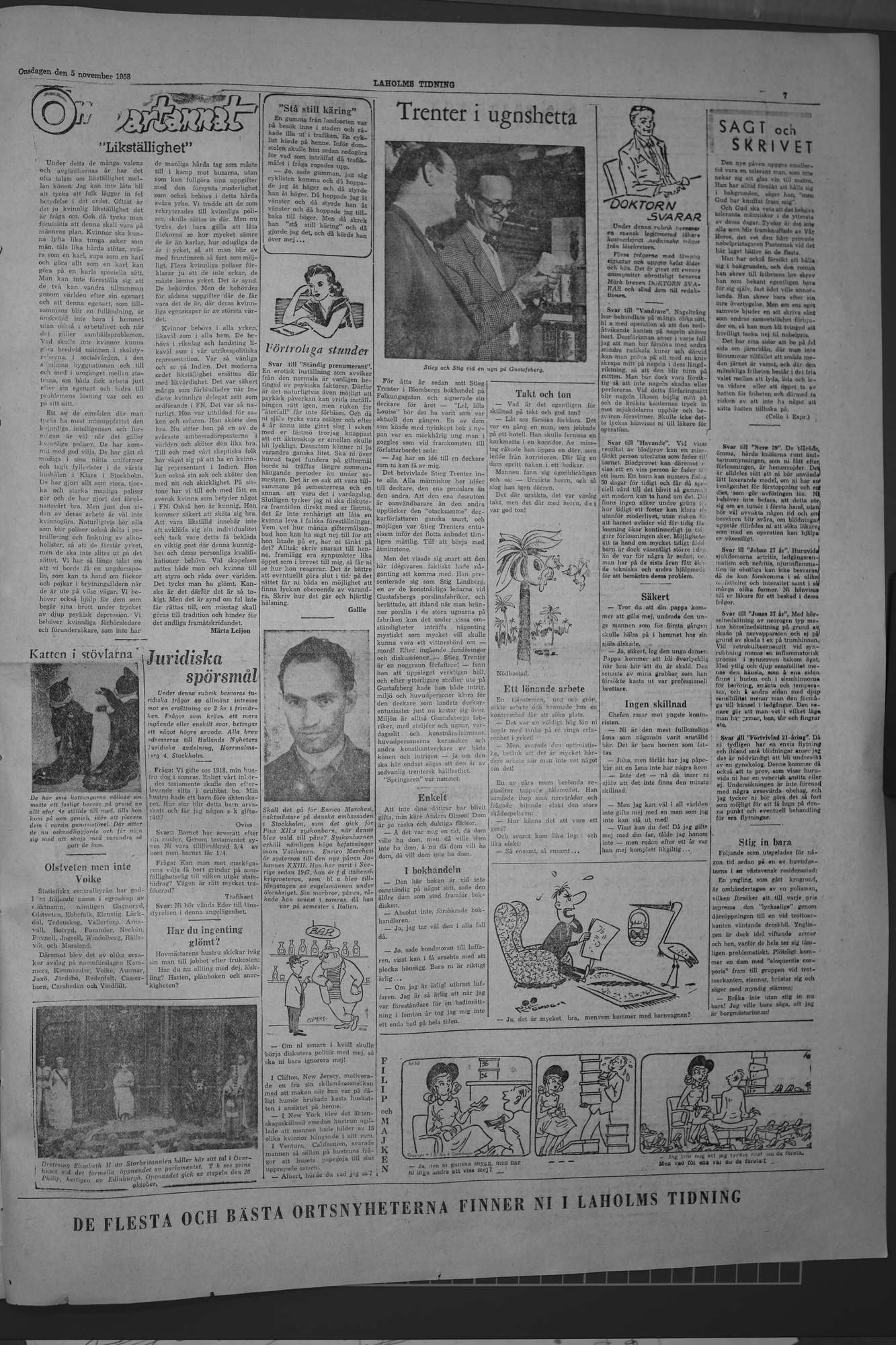 Laholms Tidning Onsdag 5 november 1958, sida 7