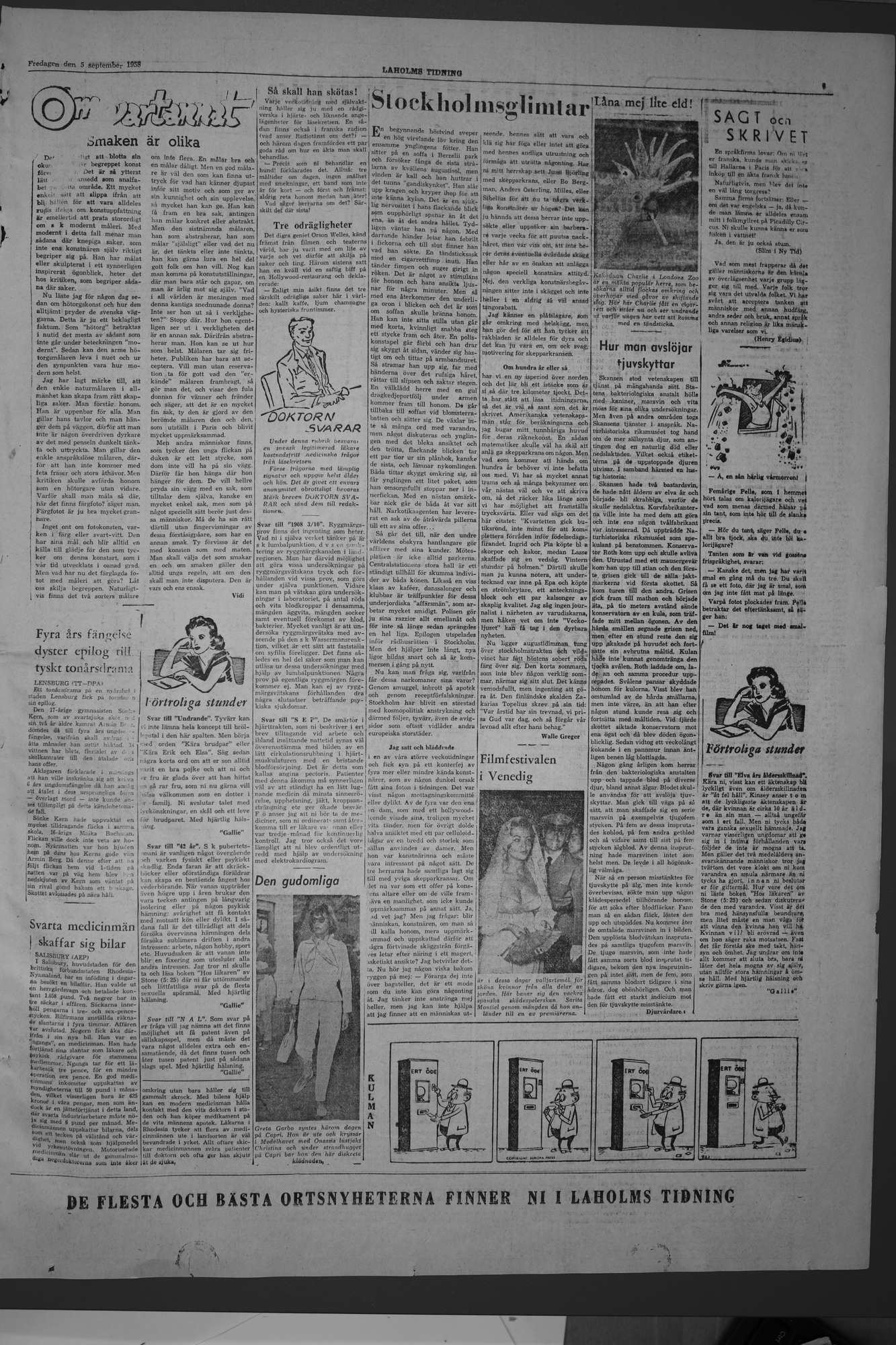 Laholms Tidning Fredag 5 september 1958, sida 7
