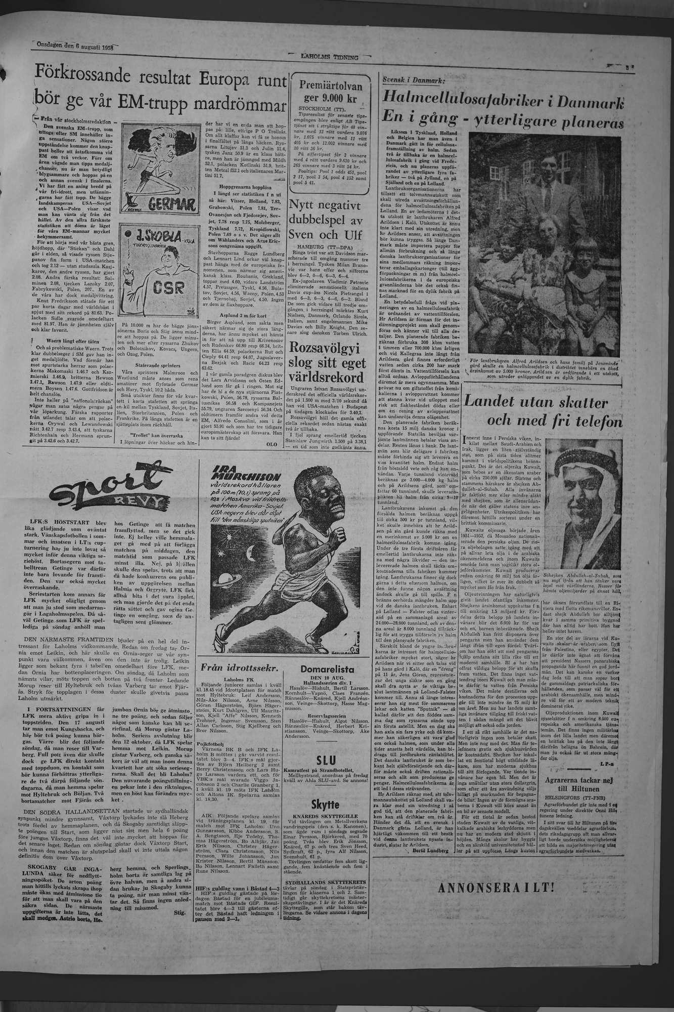 Laholms Tidning Onsdag 6 augusti 1958, sida 5
