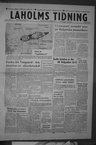 Förstasidan, Torsdag 6 februari 1958