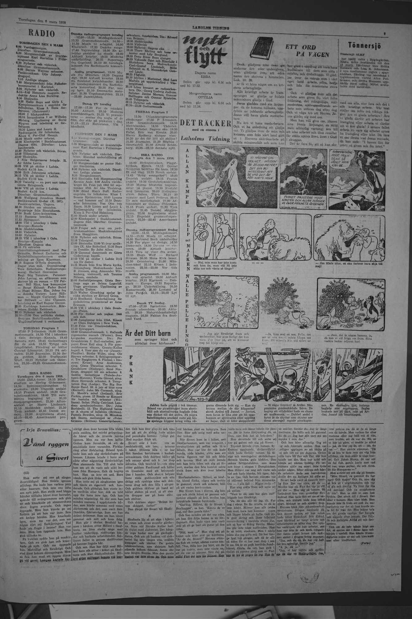 Laholms Tidning Torsdag 6 mars 1958, sida 5