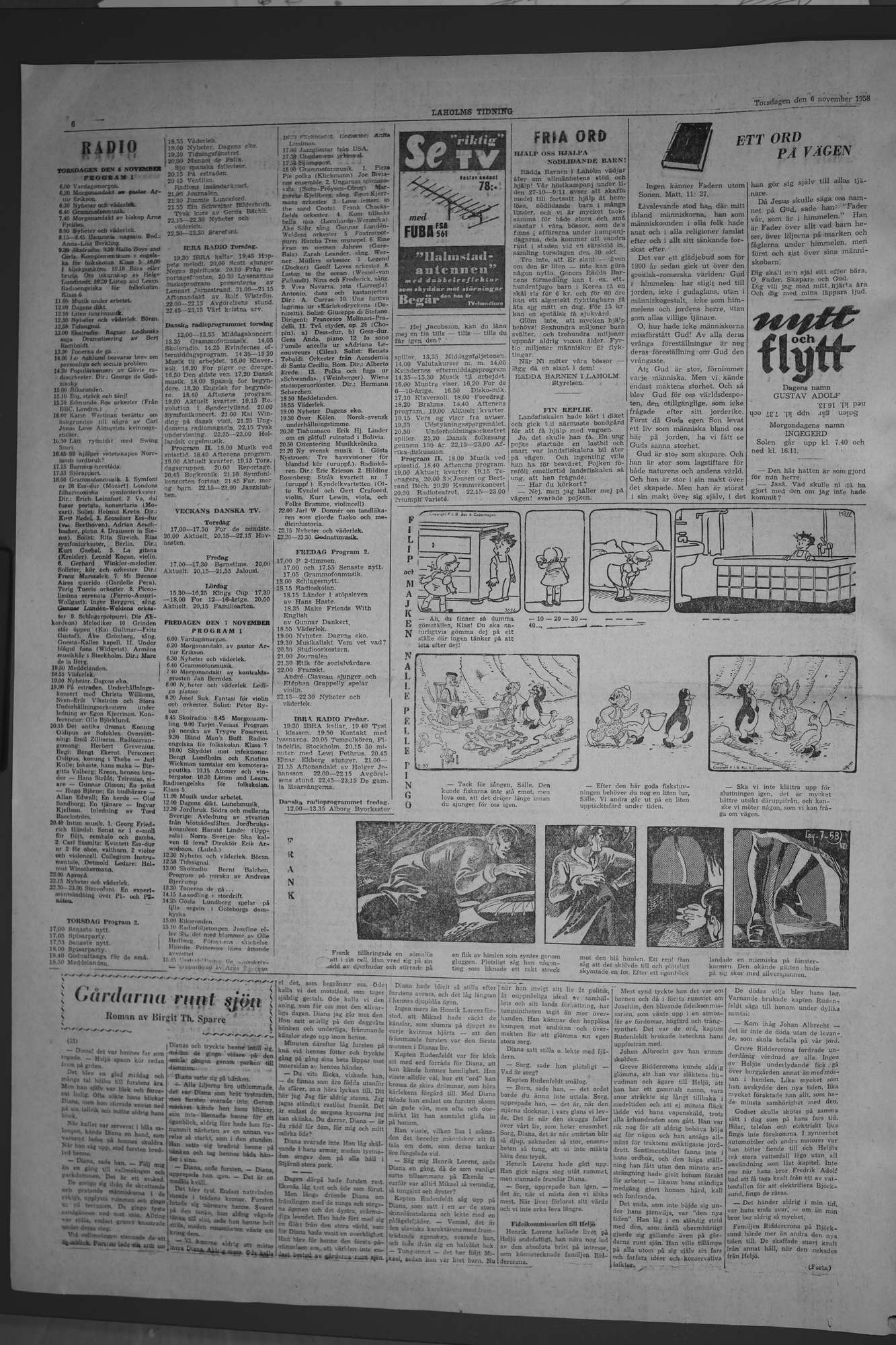 Laholms Tidning Torsdag 6 november 1958, sida 6