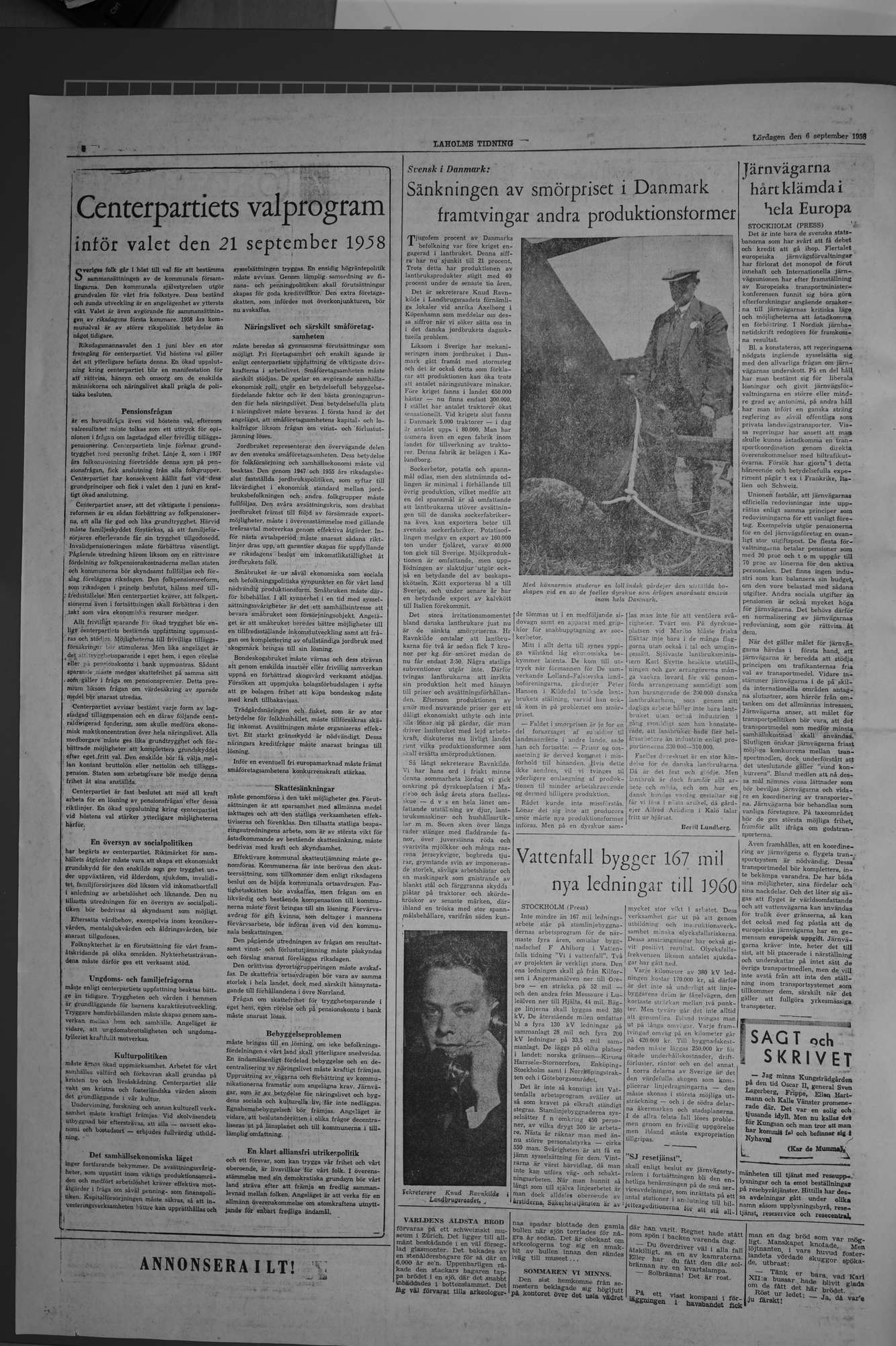 Laholms Tidning Lördag 6 september 1958, sida 4