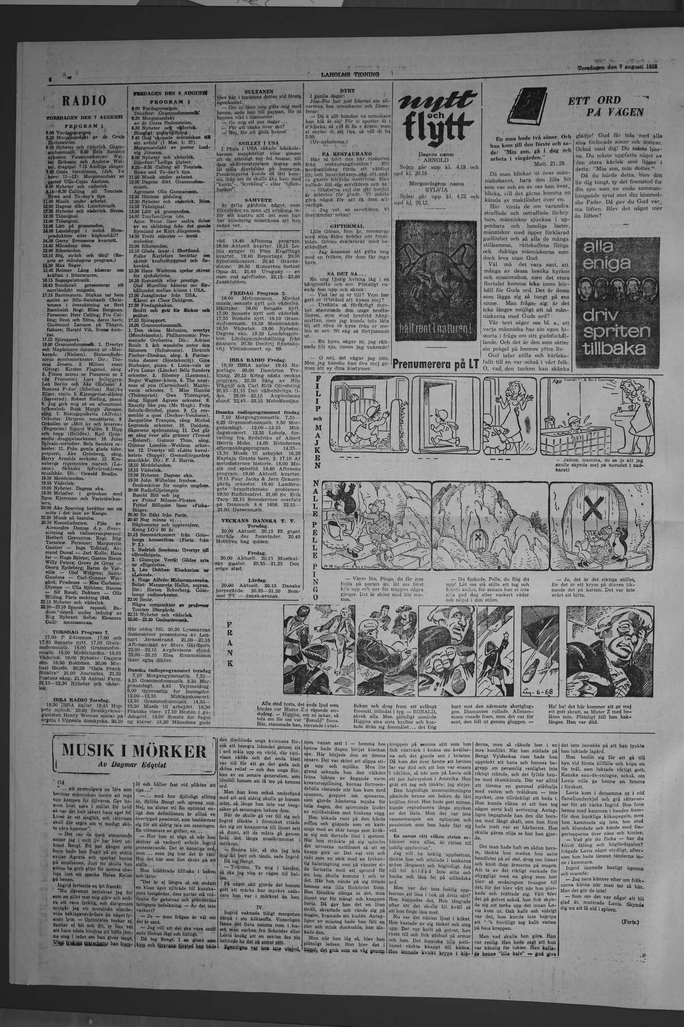 Laholms Tidning Torsdag 7 augusti 1958, sida 6