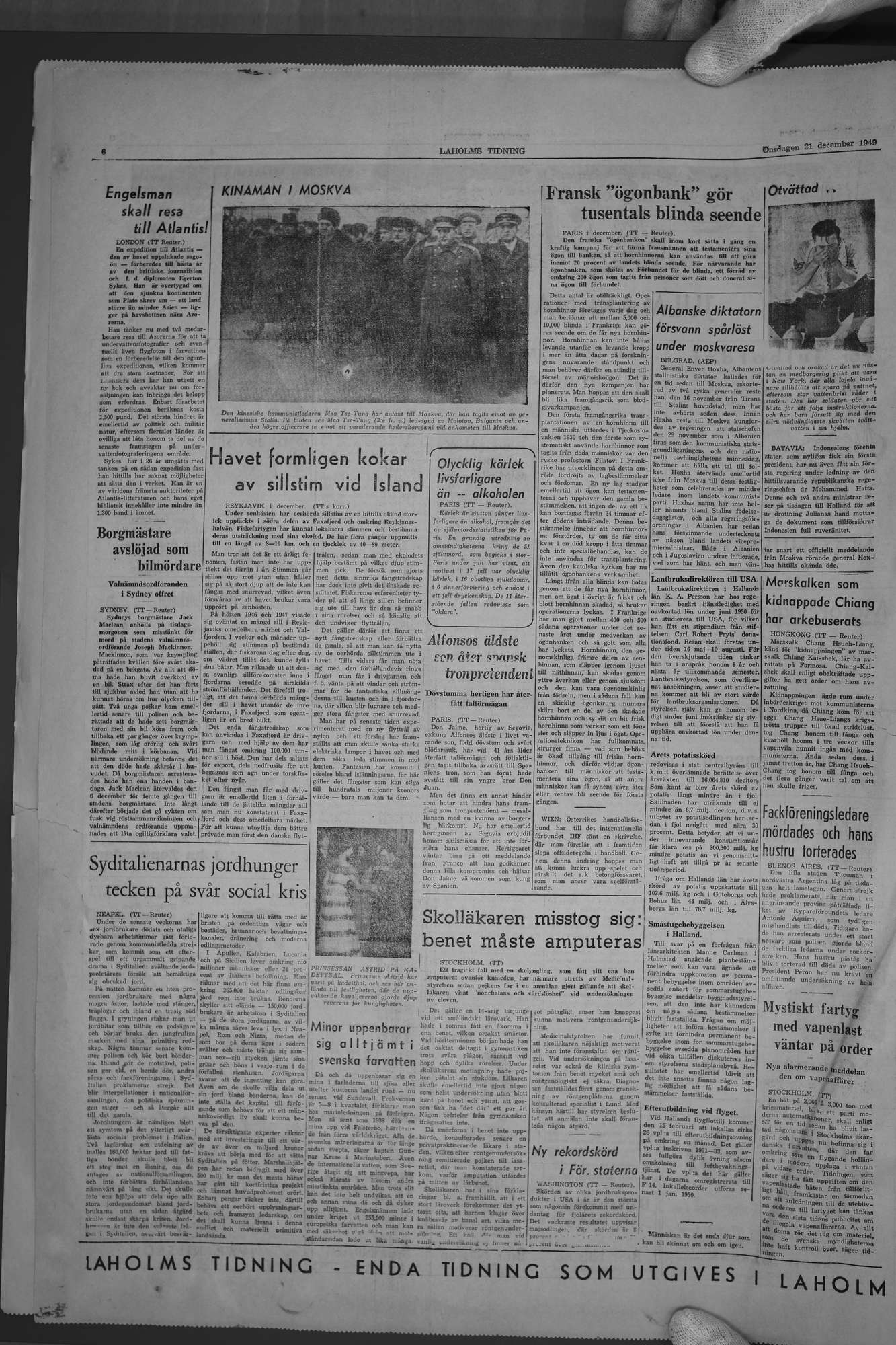 Laholms Tidning Onsdag 21 december 1949, sida 6